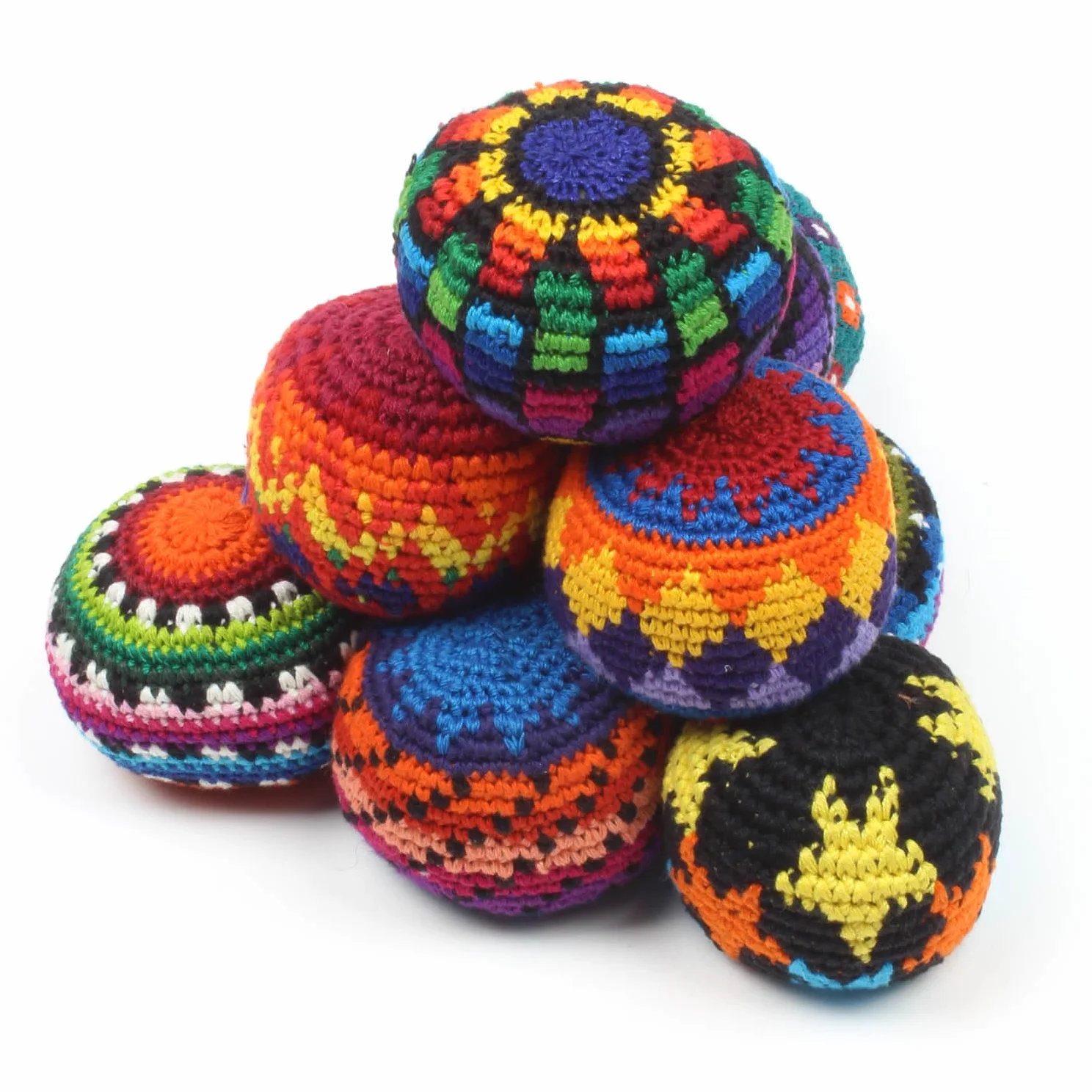 Siesta Balle de Jonglage Crochetée – Balle Footbag Tricotée – Couleurs Assorties (Lot de 3)