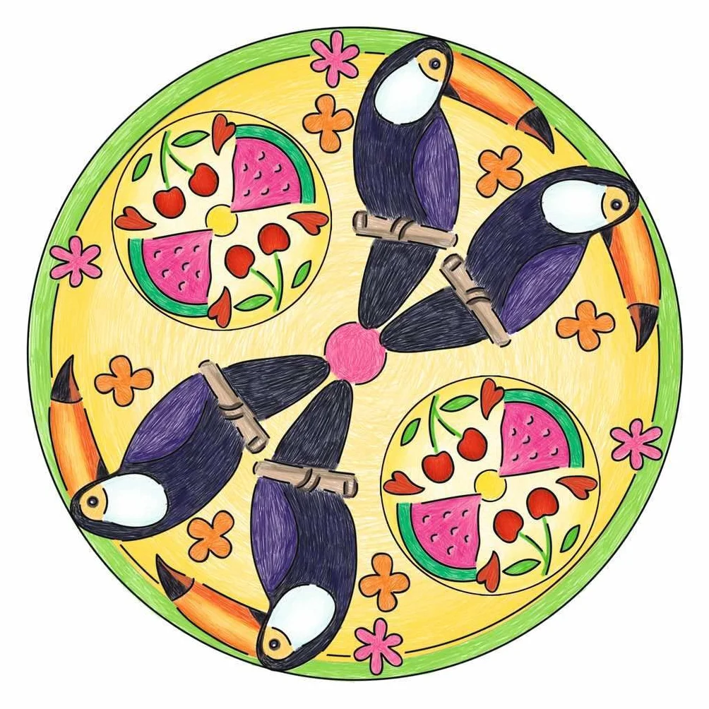 Ravensburger – Mandala Designer – Dessin – Loisir créatif – Pochoirs – Crayons de Couleur Inclus – Flamingo – Flamant Rose – Activité créative – Enfant – Dès 6 Ans – 28518 – Version française