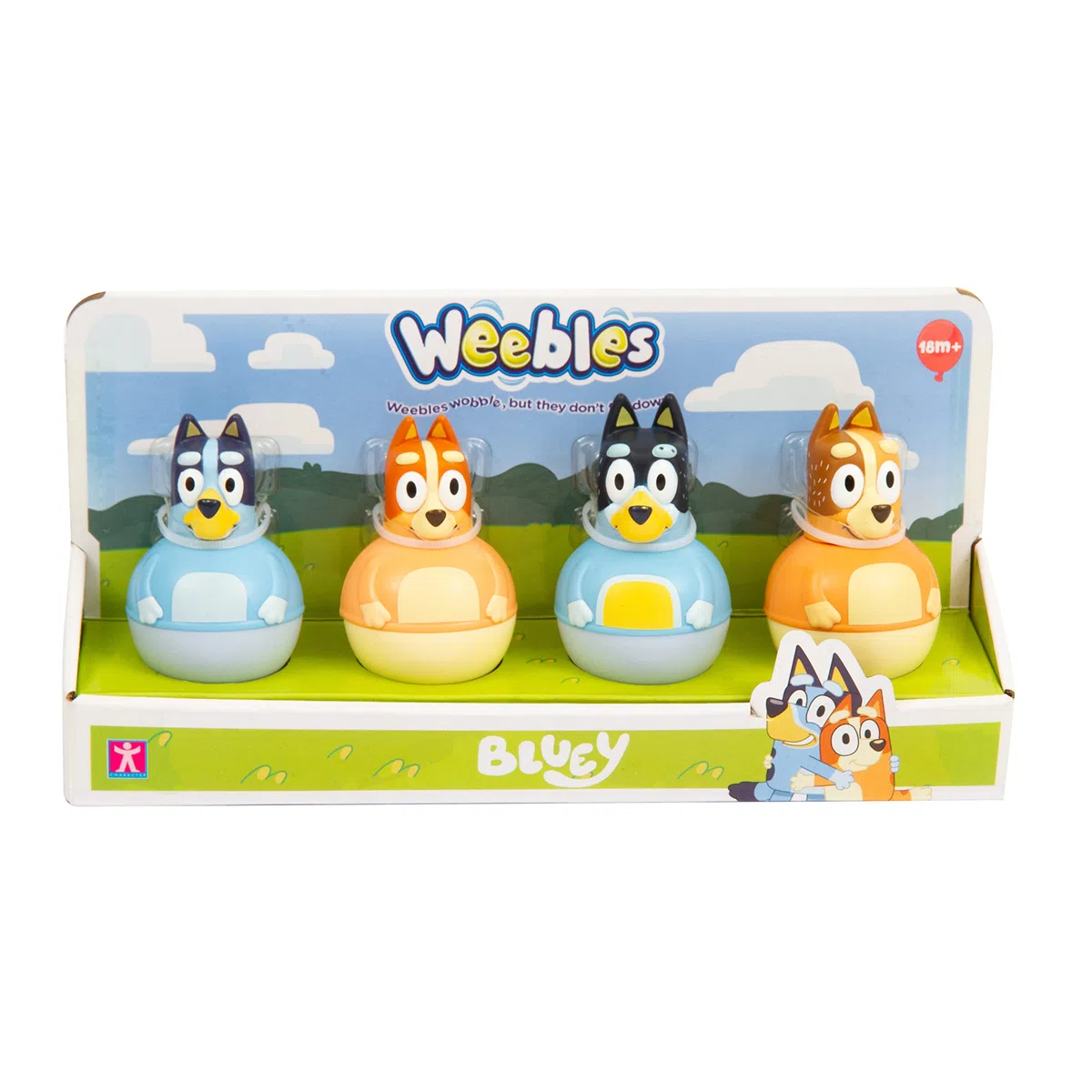 WEEBLES, 4 Personnages Bluey, Culbuto, Jouet d'éveil, Jouet pour Enfants dès 1 Ans, GIOCHI PREZIOSI, WEU02