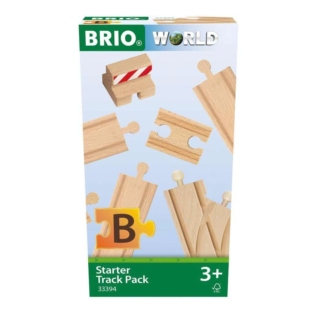BRIO World - 33394 - Coffret de Démarrage 13 Rails - Pack B - Accessoire pour circuit de train en bois - Assortiment de rails - Jouet mixte à partir de 3 ans