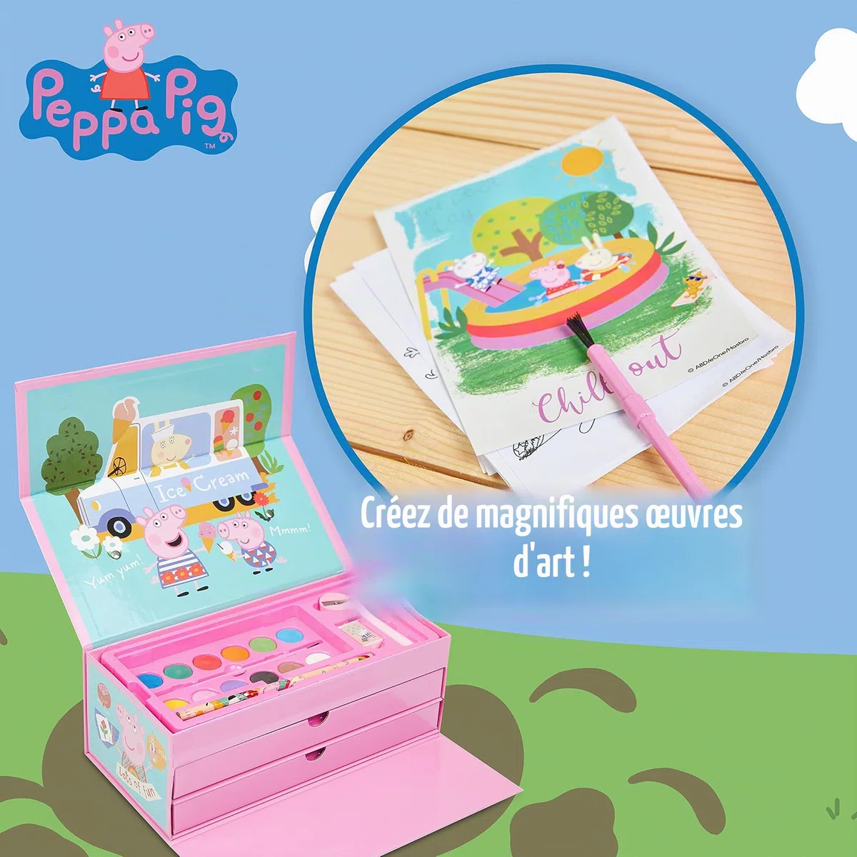 Peppa Pig Coloriage Enfant, Malette Dessin Enfant, Crayons de Couleur, Feutres Coloriage & Peinture