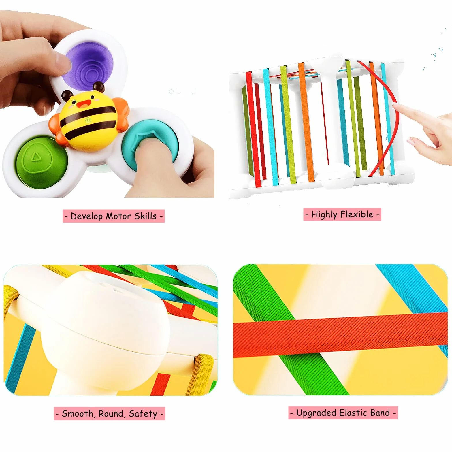 Jouets d'éveil Montessori Cubes pour Bébés 12PCS, Trieur de Formes, avec 3 Jouets à Spinner Ventouse et 6 Formes Multisensorielles et Labyrinthe de Perles, pour enfants 1-3 Ans