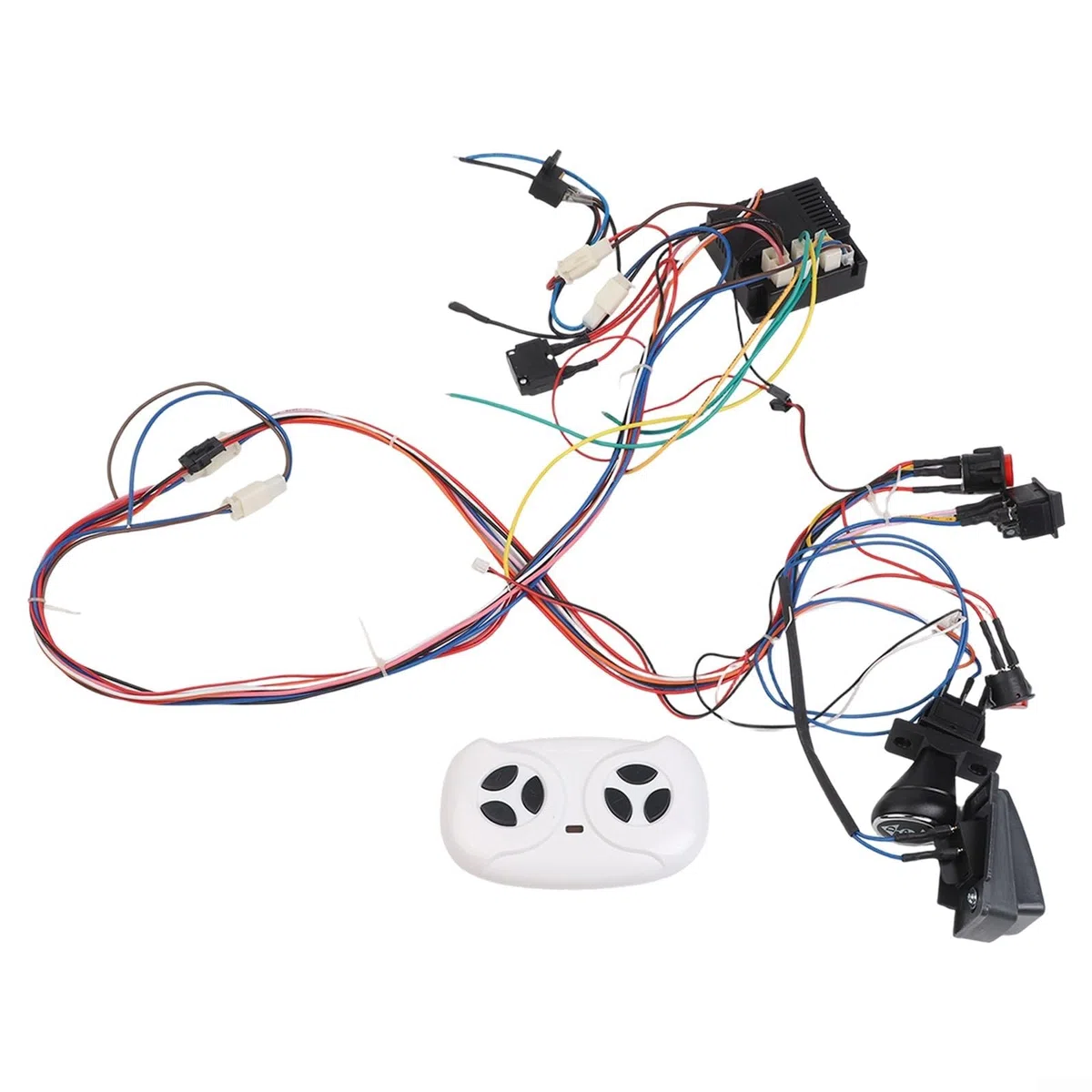 Yhenlovtt Ensemble de télécommande pour voiture électrique pour enfants avec récepteur sans fil 2,4G pour voiture à monter pour enfants, ensemble de câblage de modification DIY pour modèles 6V 12V
