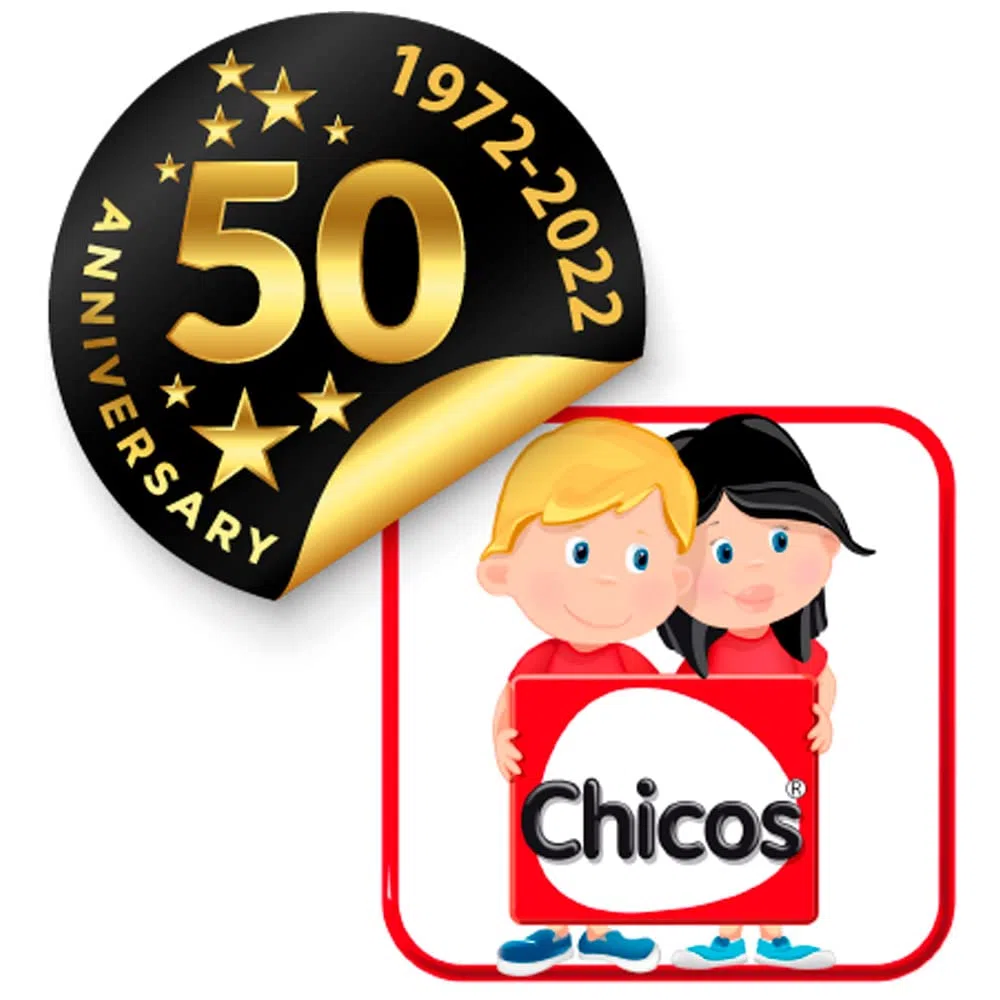 Chicos - Tableau Enfant 2en1 pour feutreseffaçables et craies de coleurs. Inclus 1 feutre et 10 craies. +36 mois (53029)