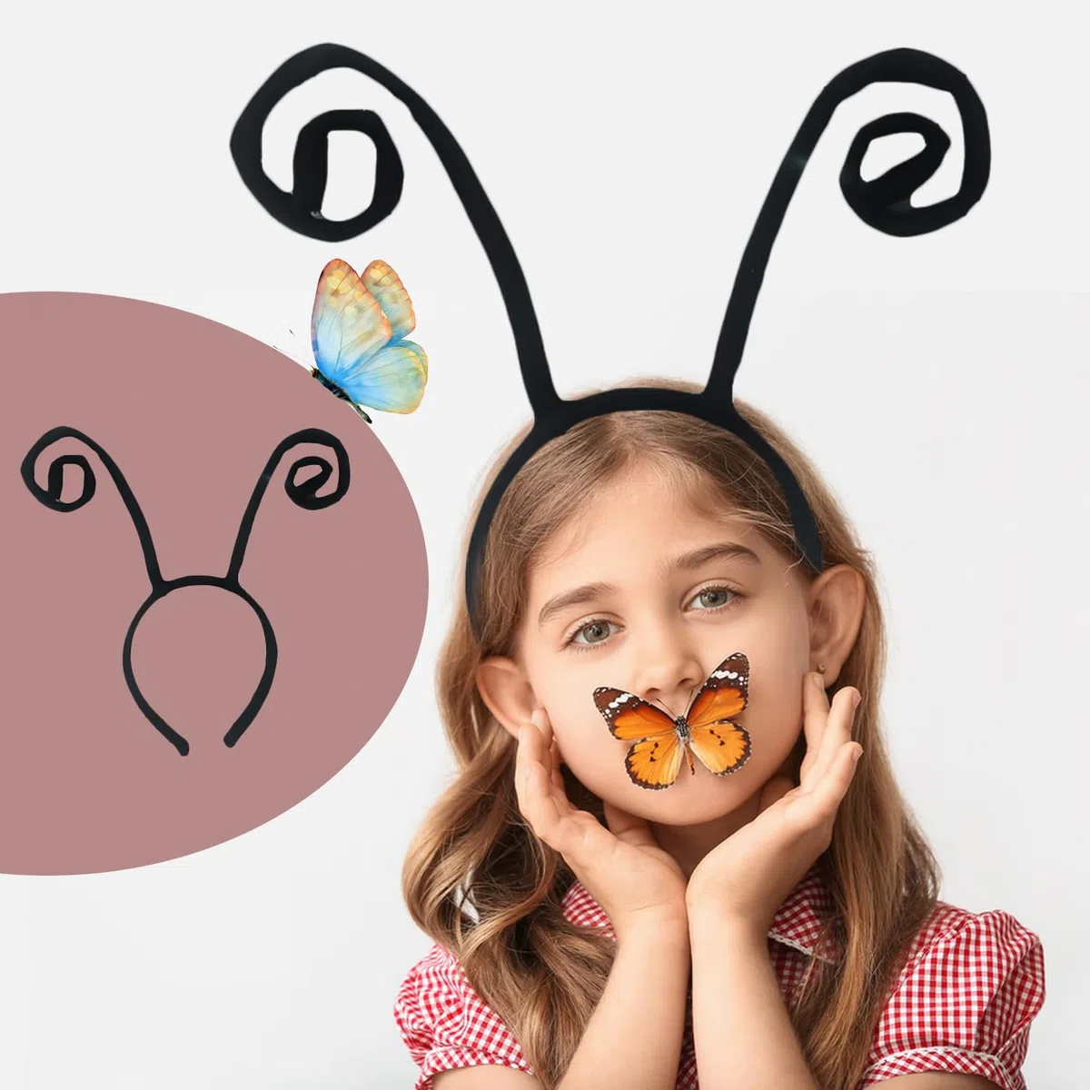 Lot de 6 serre-têtes d'antenne papillon abeille insectes - Accessoires de costume pour fêtes d'Halloween