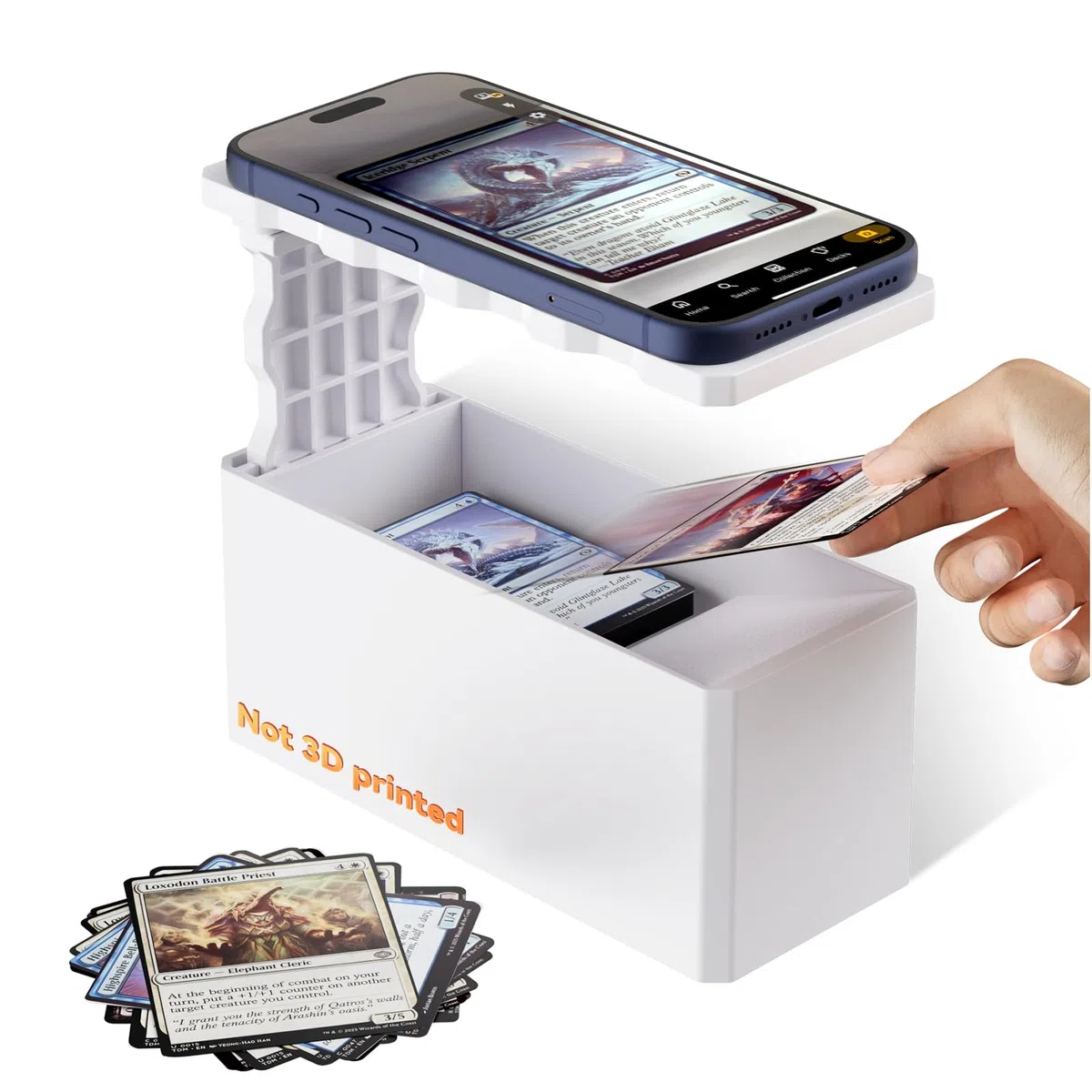 CloudValley Support de scanner de cartes TCG pour cartes à collectionner MTG, matériau ABS, support réglable pour la numérisation avec smartphone, 【Numérisation rapide et comparaison de prix