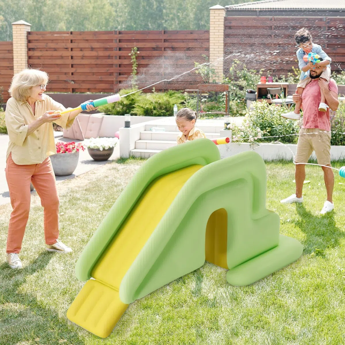 Water Slide for Inflatable Pool | Fun Outdoor Anti-Tipping Water Park Slides Toy - Inflatable Slidess for Ground, Play Center, in-Ground Pools and Others