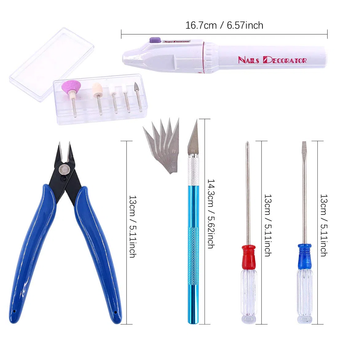 Keadic Lot de 55 outils de modélisation professionnels de base pour loisirs créatifs, kit d'outils de construction Gunpla, kit de modélisme, outils de base pour réparation et fixation de voiture