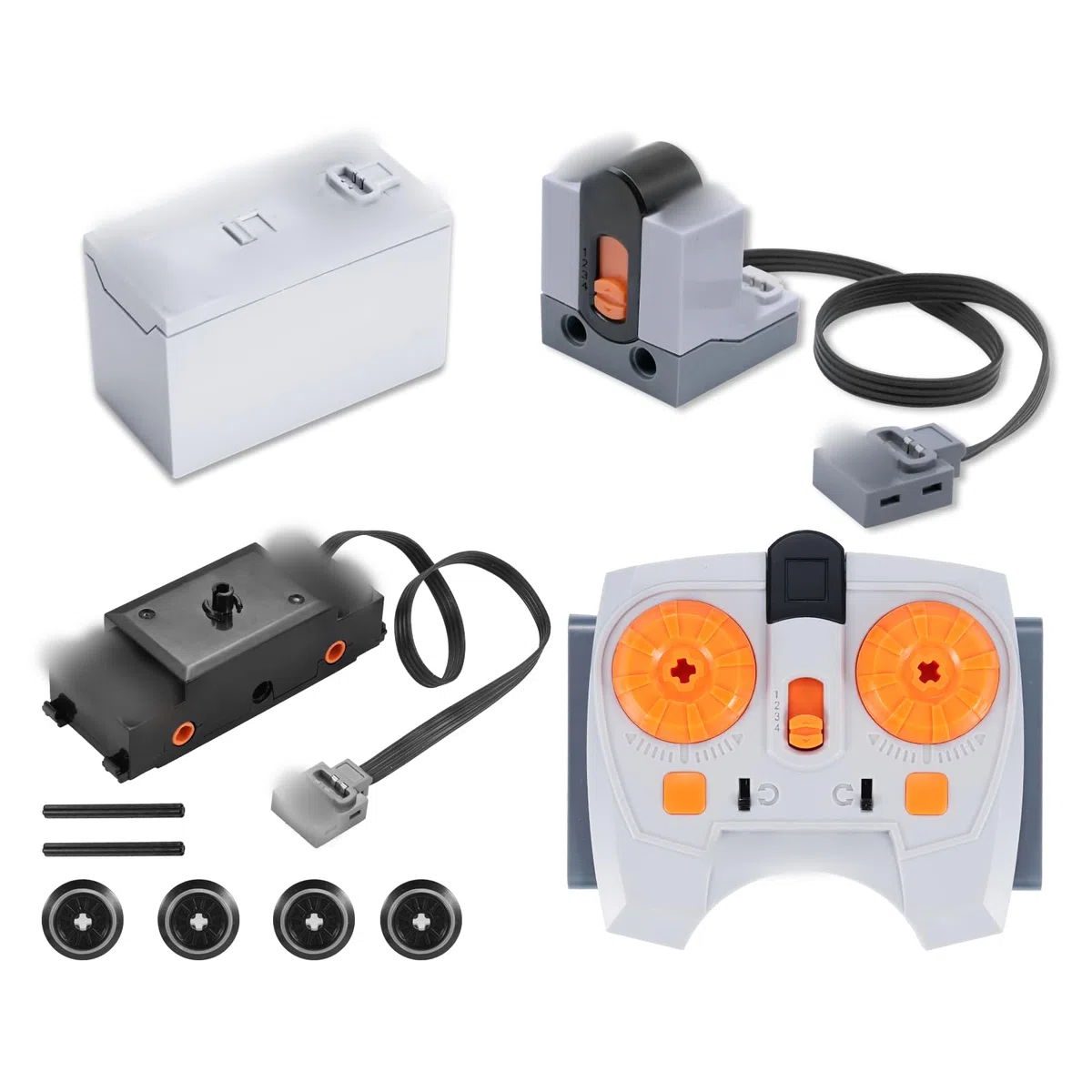 Servomoteur Power Fonction Kit Binghe Lot 11 Moteur kit avec XL/L/M Servo, Servomoteur, Moteur à traction, Télécommande 2,4G, Câble d’Extension, Bande lumineuse, Récepteur, Interrupteur de commande