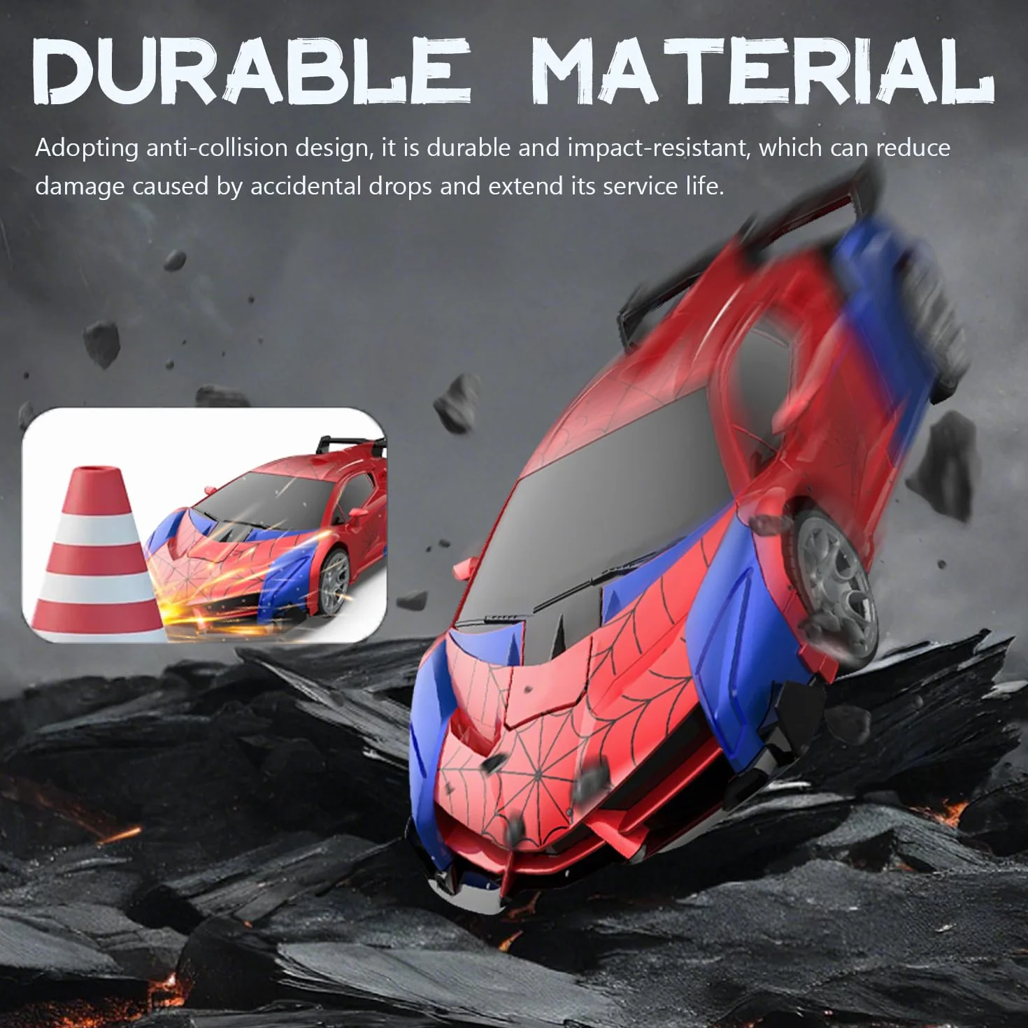 Voiture Telecommandé Enfant, 2.4Ghz Voitures Télécommandée Transformable en Robot Jouets Enfants 3 4 5 6 7 8 9 Ans Garçon Fille, Spider RC Car Cadeau Anniversaire Noël Jeux Intérieur Extérieur