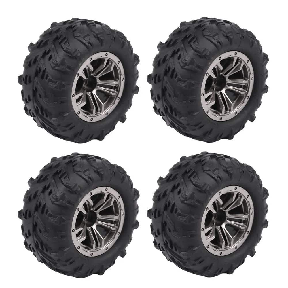 Lot de 4 pneus de 80 mm pour Xinlehong Q901 Q902 Q903 9130 9136 9137 9138 1/16 RC Car Upgrade pièces, 1