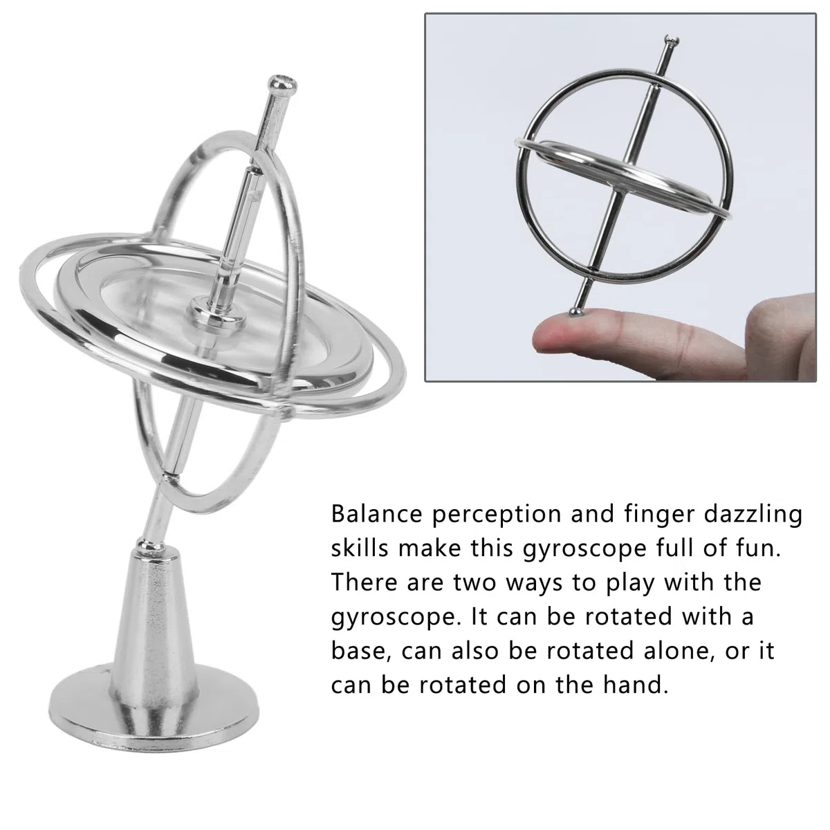 KIMISS Gyroscope en Métal Anti, Toupie à Rotation à Haut équilibre, Gyroscope, Jouet Rotatif à gravité, éducatif pour Enfants et Adultes