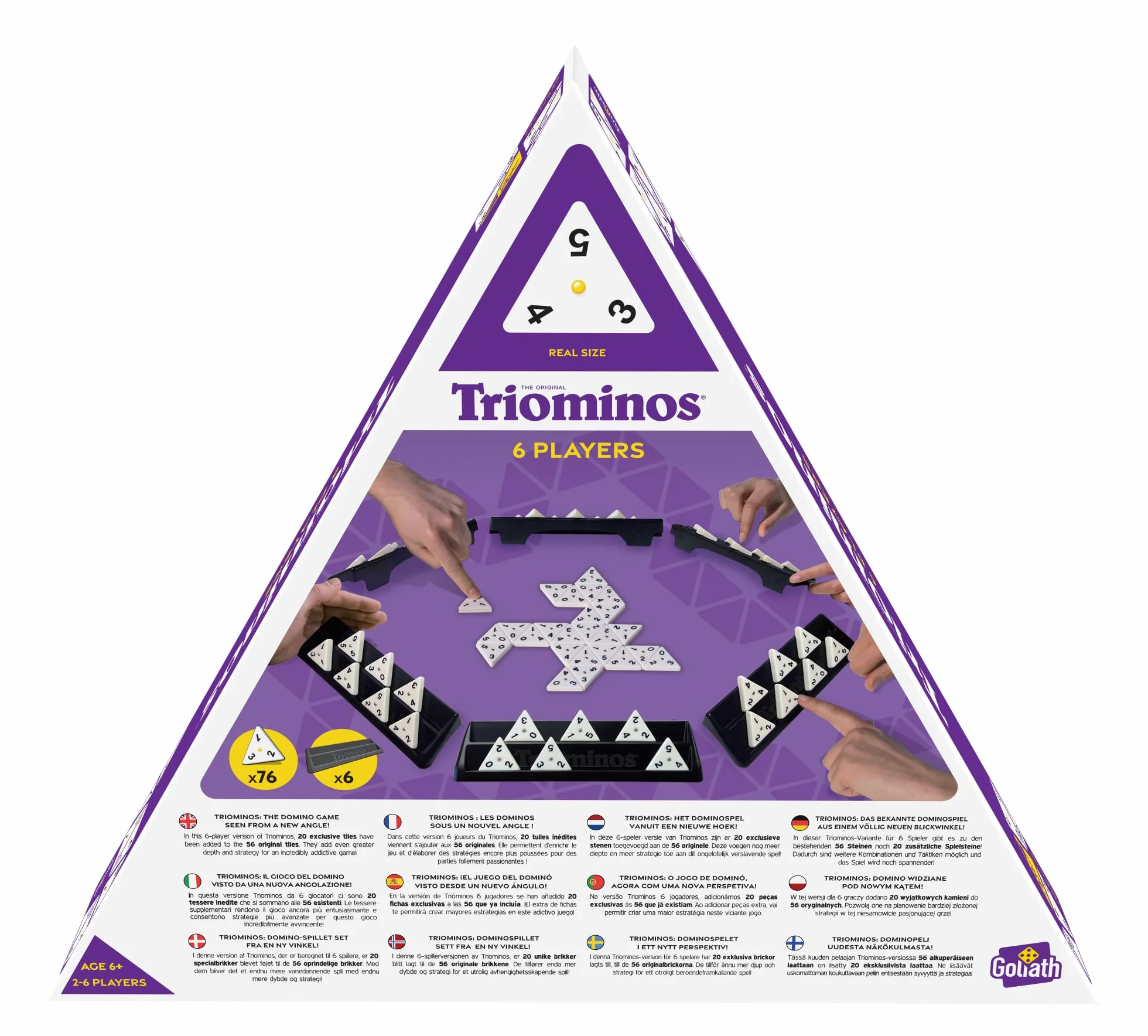 Goliath - Triominos 6 Joueurs - Jeu de Société - A partir de 6 ans - A Jouer en Famille et Entre Amis - Jeu de Stratégie - De 2 à 6 joueurs
