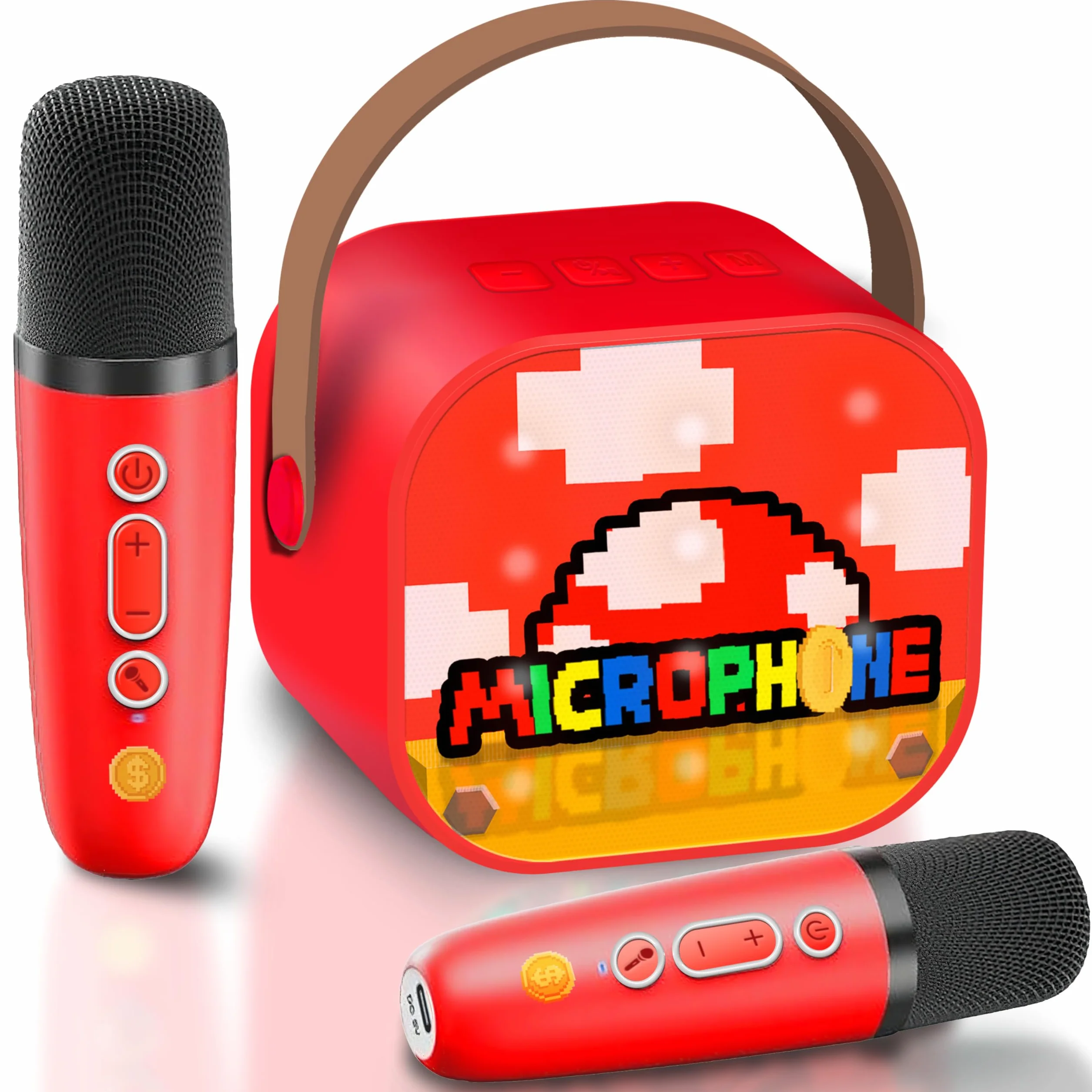Super Bro Jouets Musicaux pour Enfants, Micro Karaoke Enfant avec 2 Micro sans Fil Bluetooth, Micro Enfant pour Chanter Enceinte Karaoké Enfant Cadeau Garçon Fille 3-10 Ans