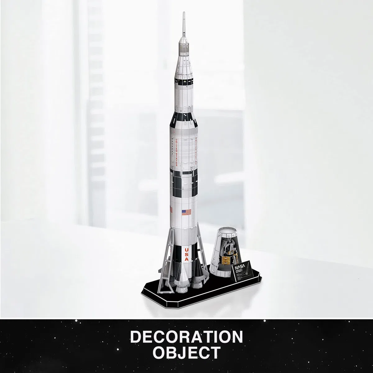 NASA - Puzzle 3D Apollo Saturn V Rocket - Puzzle 3D Enfant Et Adulte | Maquette A Construire Adulte | Cadeau Garcon 8 Ans | 136 Pièces | Puzzles 3D