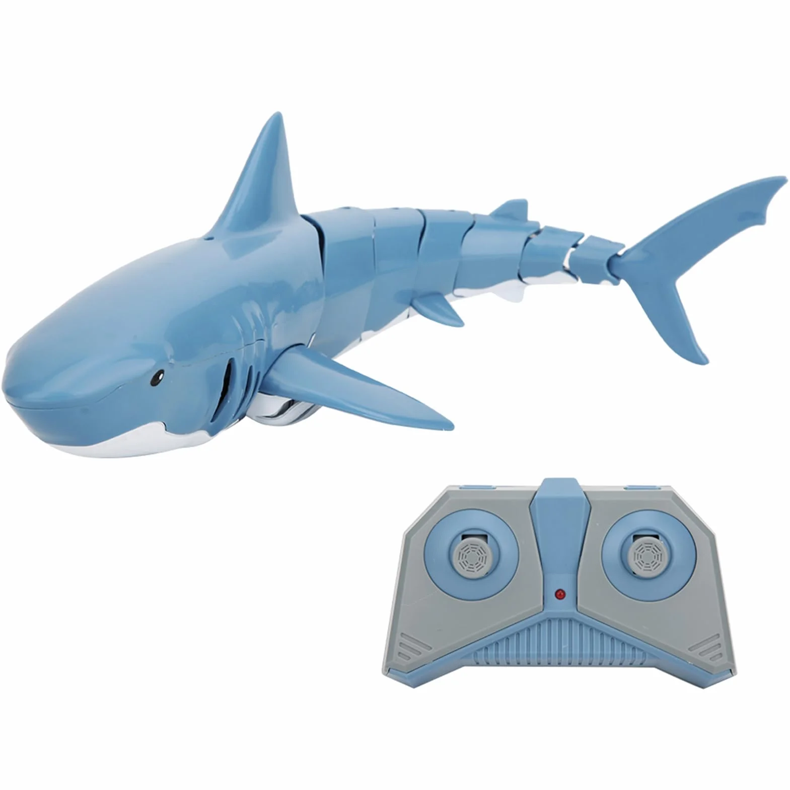 VGEBY Poisson télécommandé 2,4 GHz, Bateau de Piscine étanche Rechargeable par USB avec Queue Flexible, pour Les Enfants (Blue)