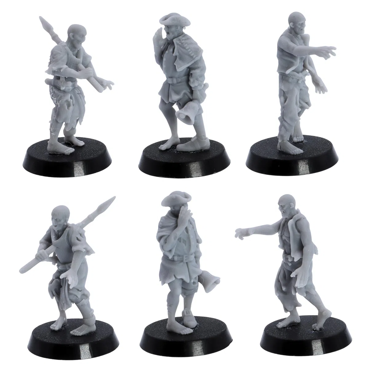 Zombie Villagers Ensemble miniature – 12 modèles de morts-vivants pour RPG de table et jeux de guerre | Monstres d'Halloween à l'échelle de 32 mm | DnD, armée nécromancienne, horde morts-vivants |
