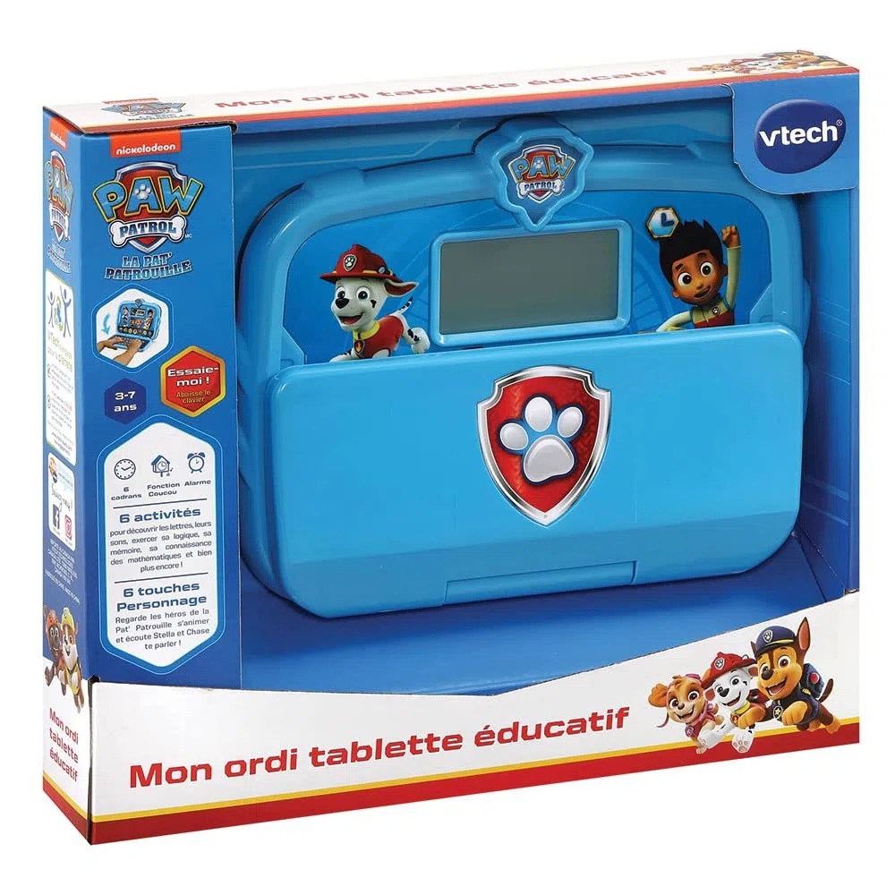 VTech – Pat Patrouille - Mon Ordi Tablette Éducatif 2 en 1, Tablette Enfant – 3/7 Ans - Contenu en Français