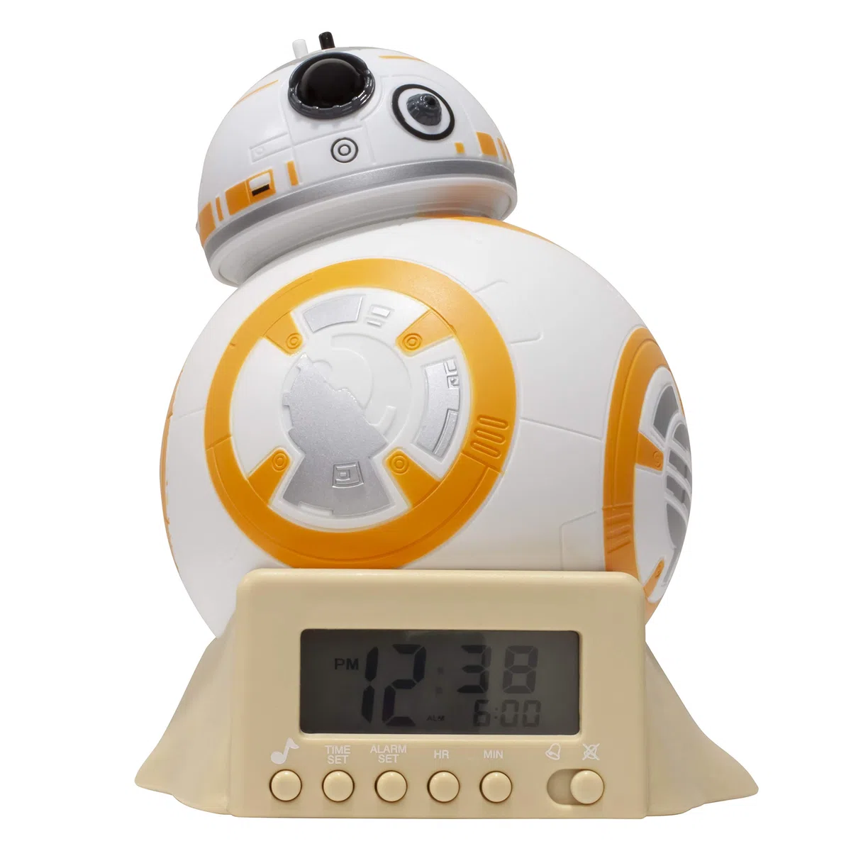 BulbBotz Réveil veilleuse avec Sons du Personnage pour Enfant Star Wars 2021395 BB-8, Plastic, Orange, 14 cm