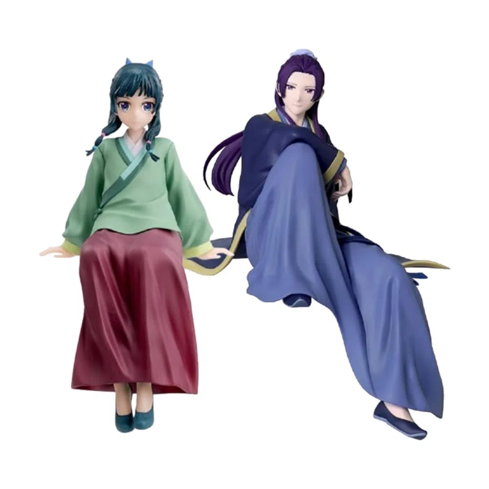 Zhongkaihua 2PCS Figurines Maomao et Jinshi, Figurine de personnage d'anime Maomao en pose assise, figurine de collection en PVC 14/16CM, décoration cadeau