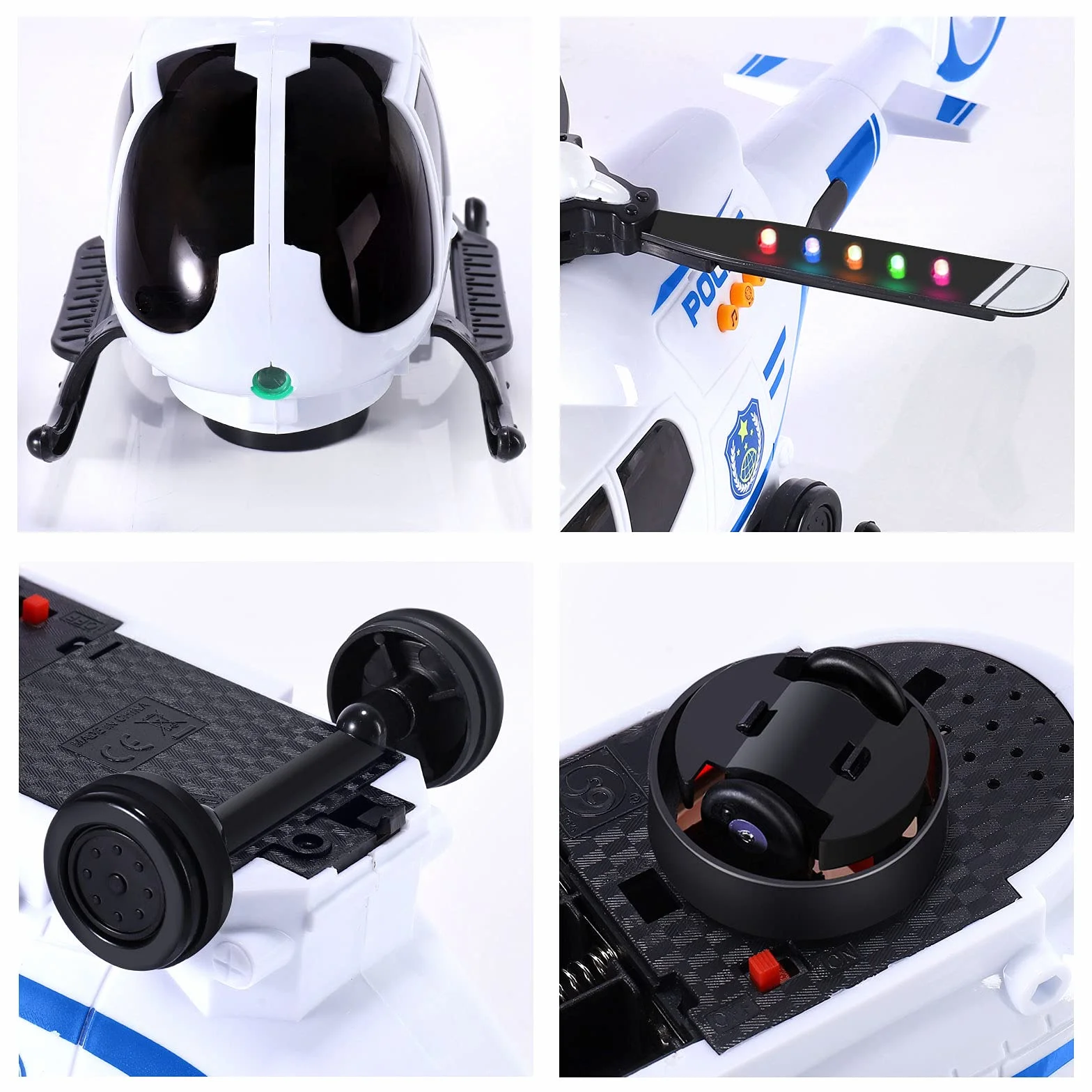 SHANNA Jeu pour VéHicule AéRien,Télécommande Infrarouge de Jouet hélicoptère, Avion Car Toy avec Ensemble Jouets éDucatifs pour VéHicules, avec Les lumières LED et la musiquepour Enfant (Blanche)