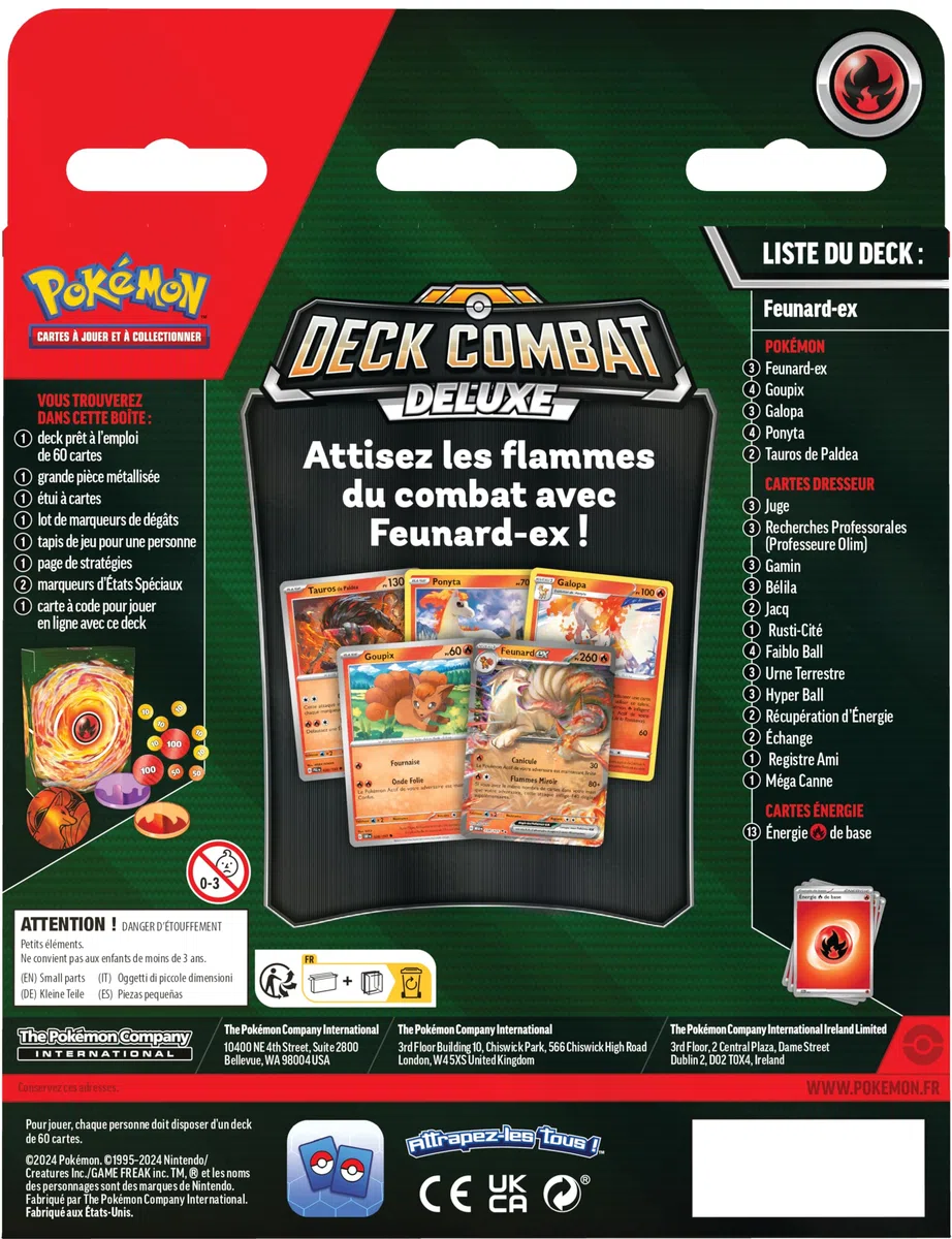 Pokémon: Deck Combat Deluxe – Feunard-ex du JCC Pokémon (Deck de 60 Cartes prêt à l’Emploi et Accessoires)