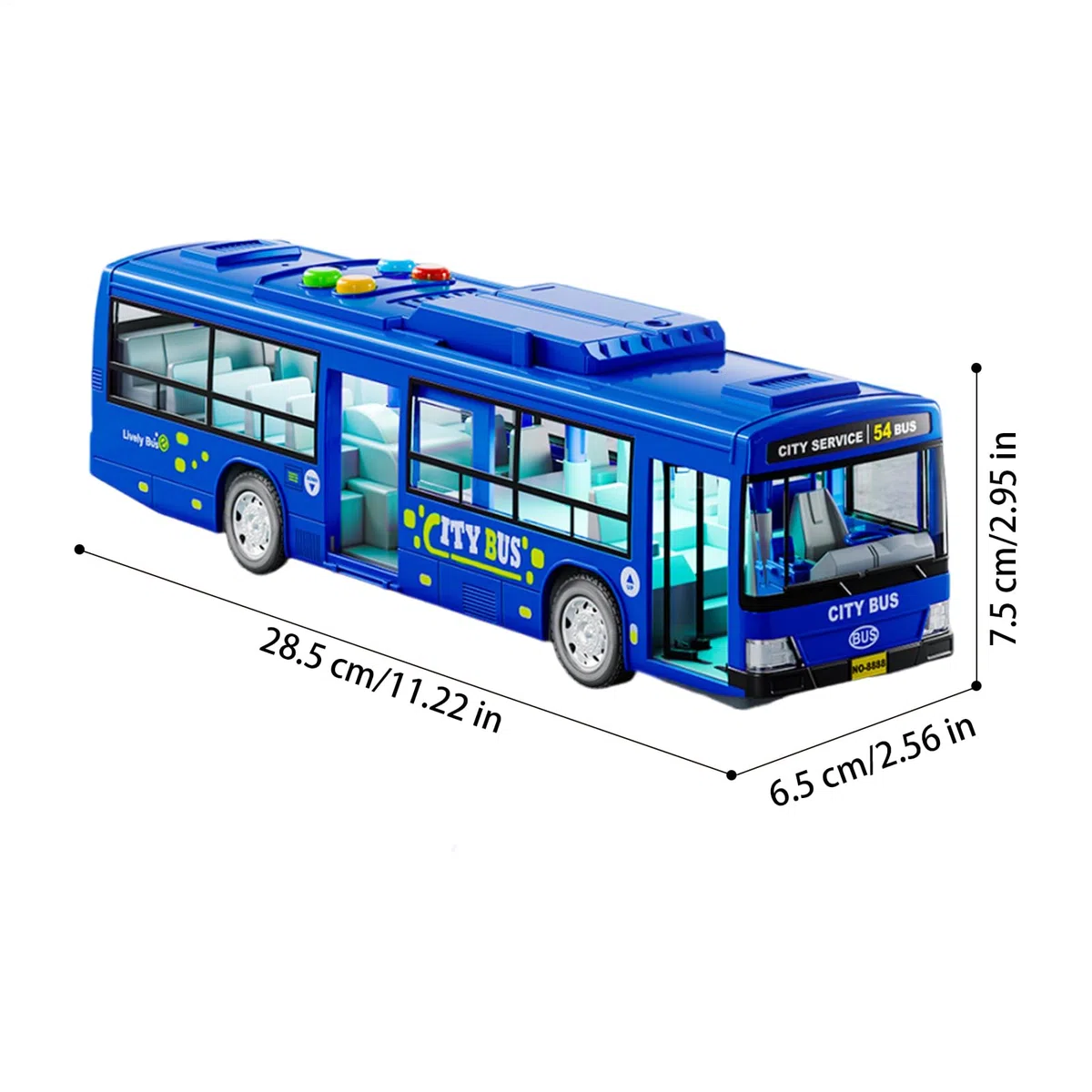 Générique Modèle Bus – Grand Modèle Voiture | Véhicules Éducatifs À Piles avec Musique Et Lumière, Portes Ouvrables pour Amusement, Stimulation Et Anniversaire des