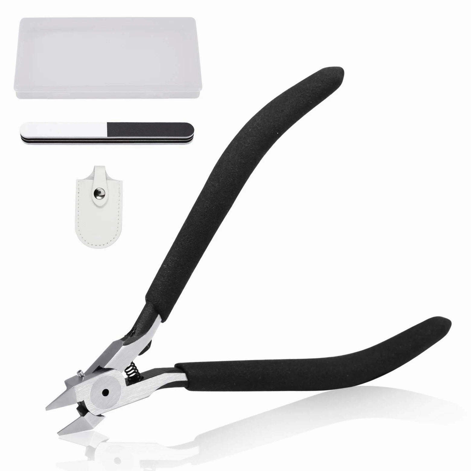 SPEEDWOX Pince à lame unique de 12,7 cm – Outils de modélisme en plastique noir avec bloc de polissage pour réparation et fixation