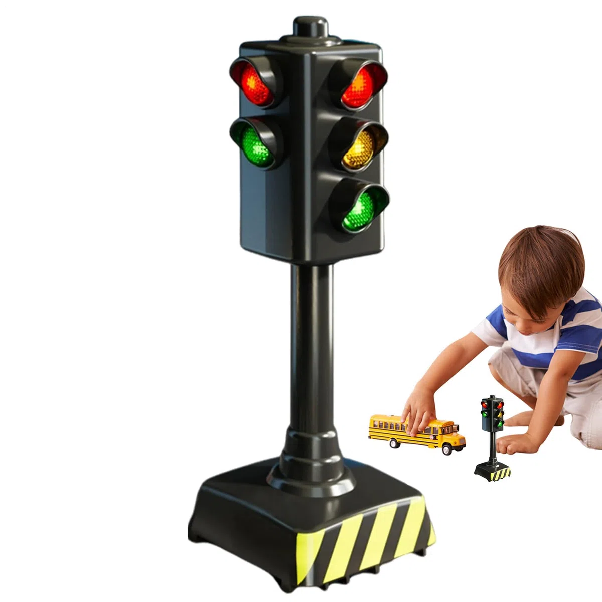 Generico Acheter Jouet de Feux de Circulation - de Feux de Circulation | avec signaux d'arrêt, Double Mode, Batterie, Interactifs - Sécurité pour, Jeux de rôle éducatifs