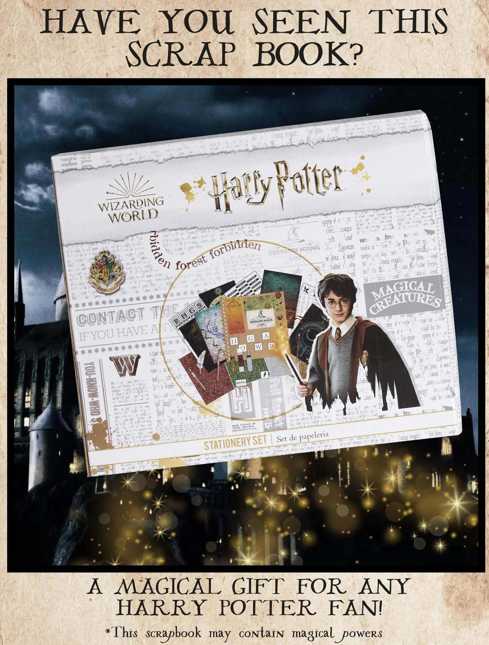 Harry Potter Album Photo Scrapbooking Accessoires Papeterie Kawaii Fournitures de Loisirs Créatifs Carnet Stickers Tampon, Cadeau Enfant (Blanc)