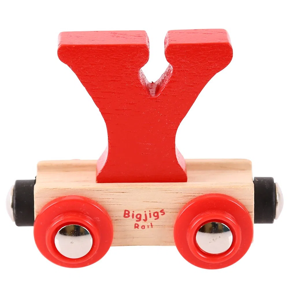 Bigjigs Rail Rail Wagon caractère Lettre Y (Rouge)