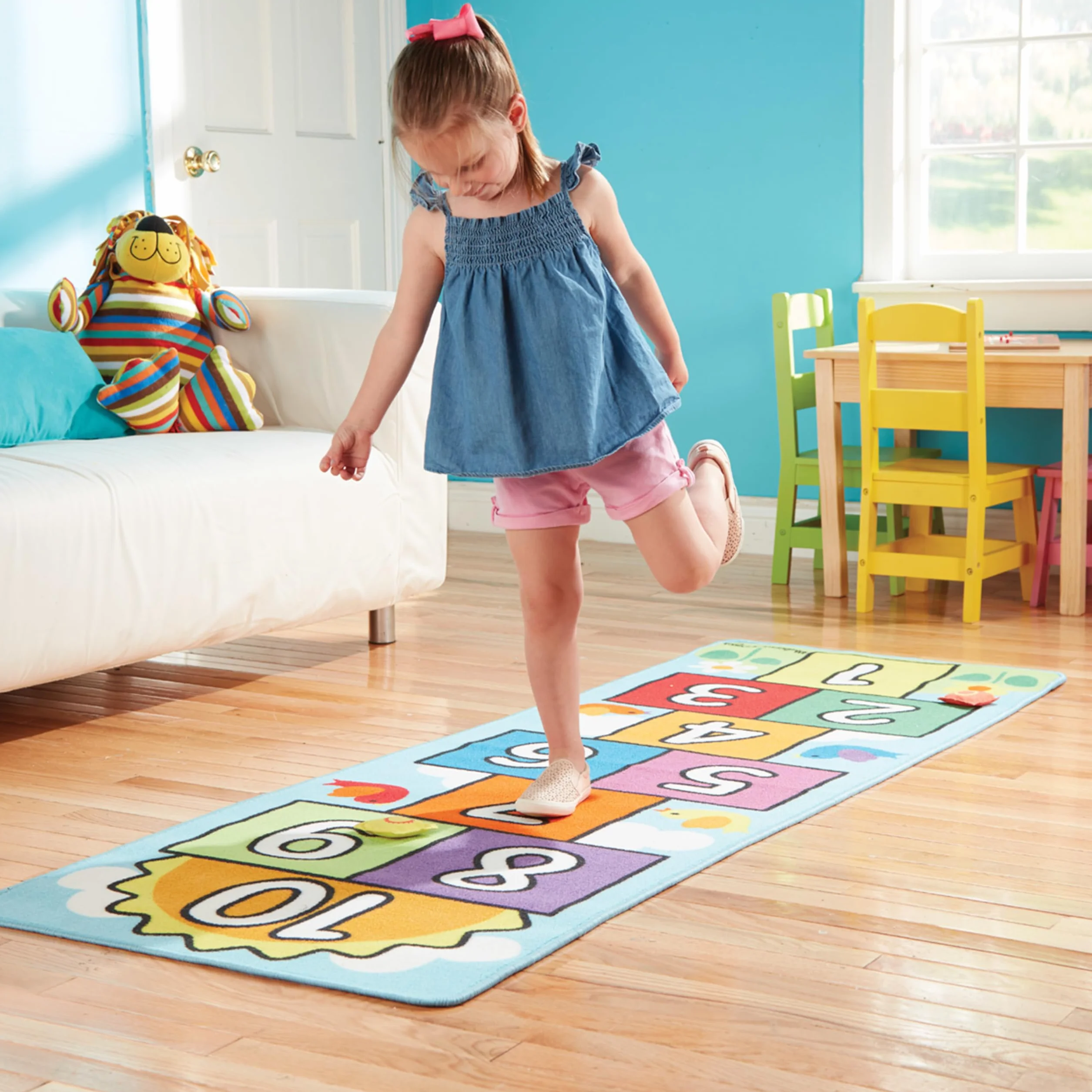 Melissa & Doug- Hop & Count Tapis en marelle, Cœurs, 96152