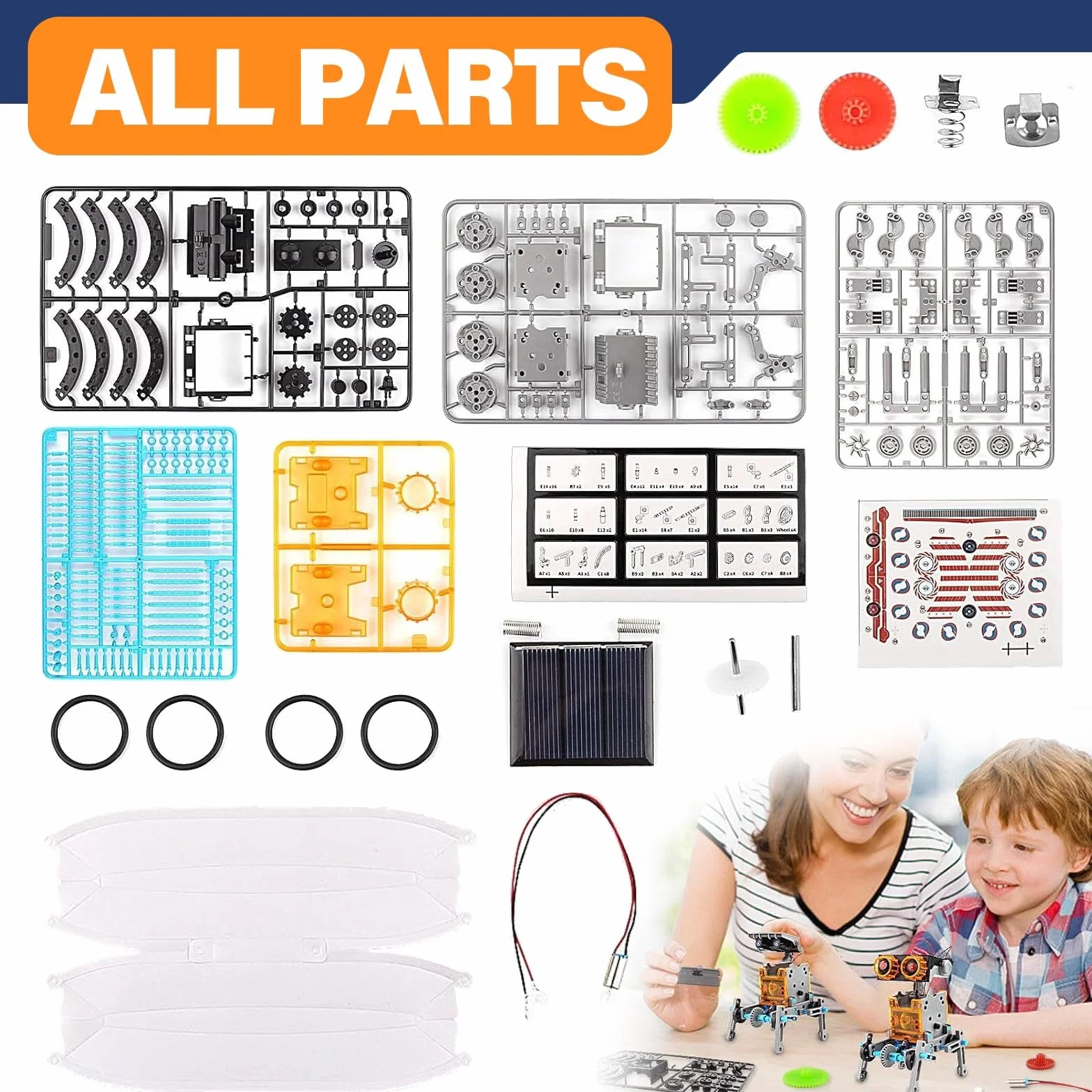 Kit Robot Solaire, 29 en 1 Robot Jouet Enfant Maquette Voiture Jeux de Construction Robotique Éducative Exterieur Experiences Scientifiques Cadeau pour Garçon Fille