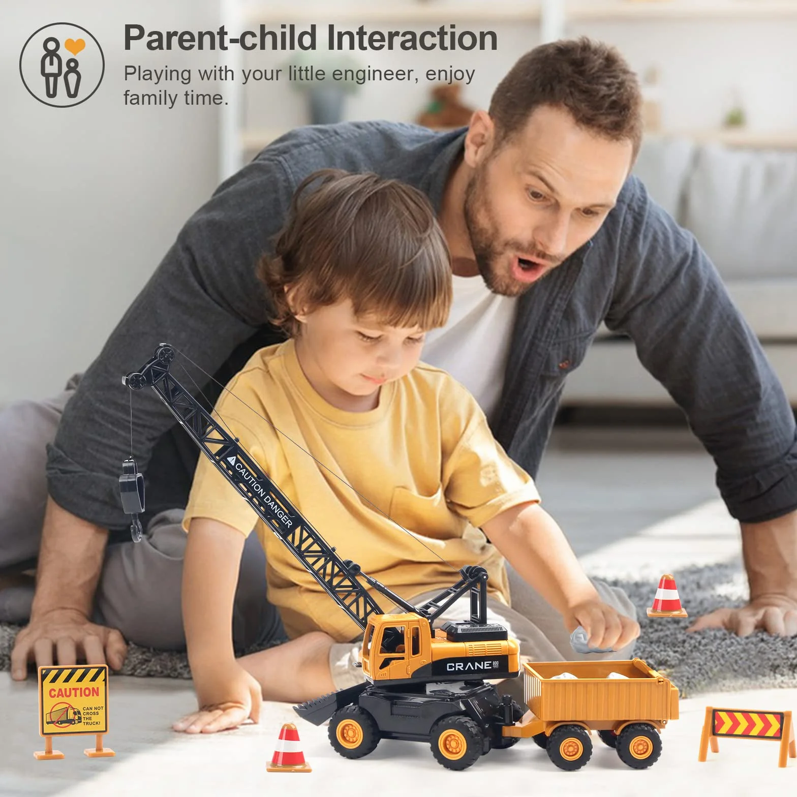 Camion Grue Jouet Véhicule Chantier Jouet Cadeau Enfant 3 Ans Garçons