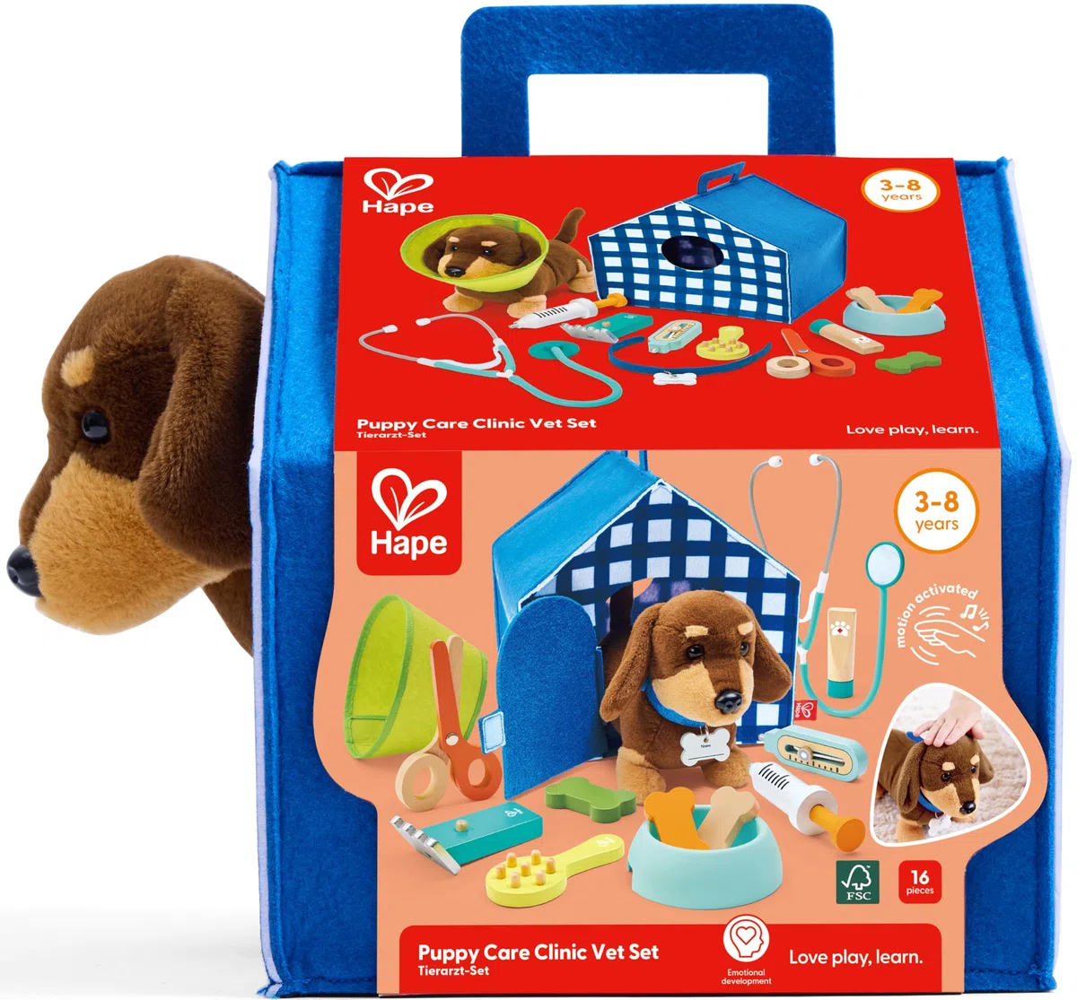 Hape Kit du Petit vétérinaire | Kit de Jouets en Bois pour Enfants | Clinique vétérinaire Portable