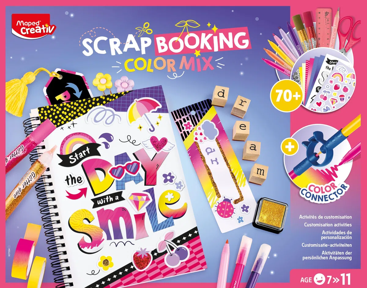 Maped Creativ - Scrapbooking - Kit Complet d'Activités, avec + de 70 Accessoires et Matériel Maped, dont 1 Carnet et 3 marque pages - A Partir de 7 Ans