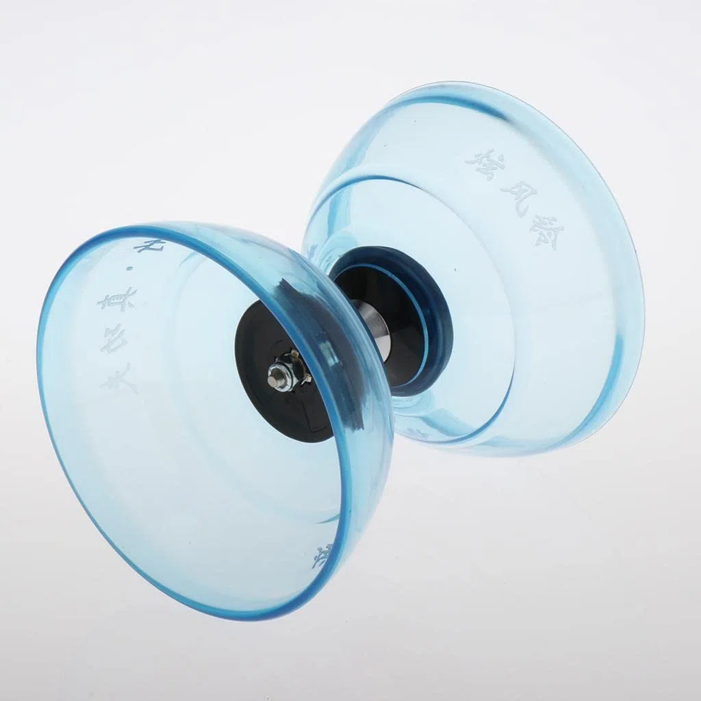 Diabolo Unique à 3 Roulements avec Bâtons et Ficelle, Jouet de Balle en Caoutchouc , Jouets de Coordination œil-Main pour Enfants, 5 Couleurs Au C , Bleu