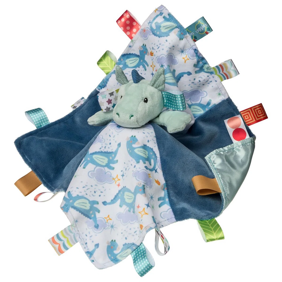 Taggies Peluche Lovey Couverture de sécurité avec étiquettes sensorielles 33 x 33 cm Drax Dragon