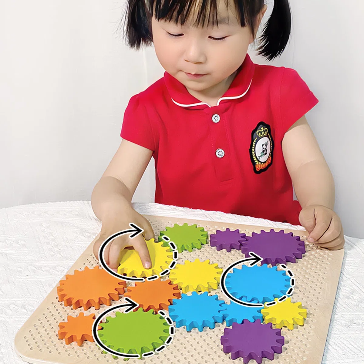 Jouet Montessori 2 3 4 5, Jouets Gear Board, Jeux Enfants 2 Ans, Engrenage, Motricité Fine, Busy Board, Jouets en Bois, Cadeau 2-5 Fille Garçon