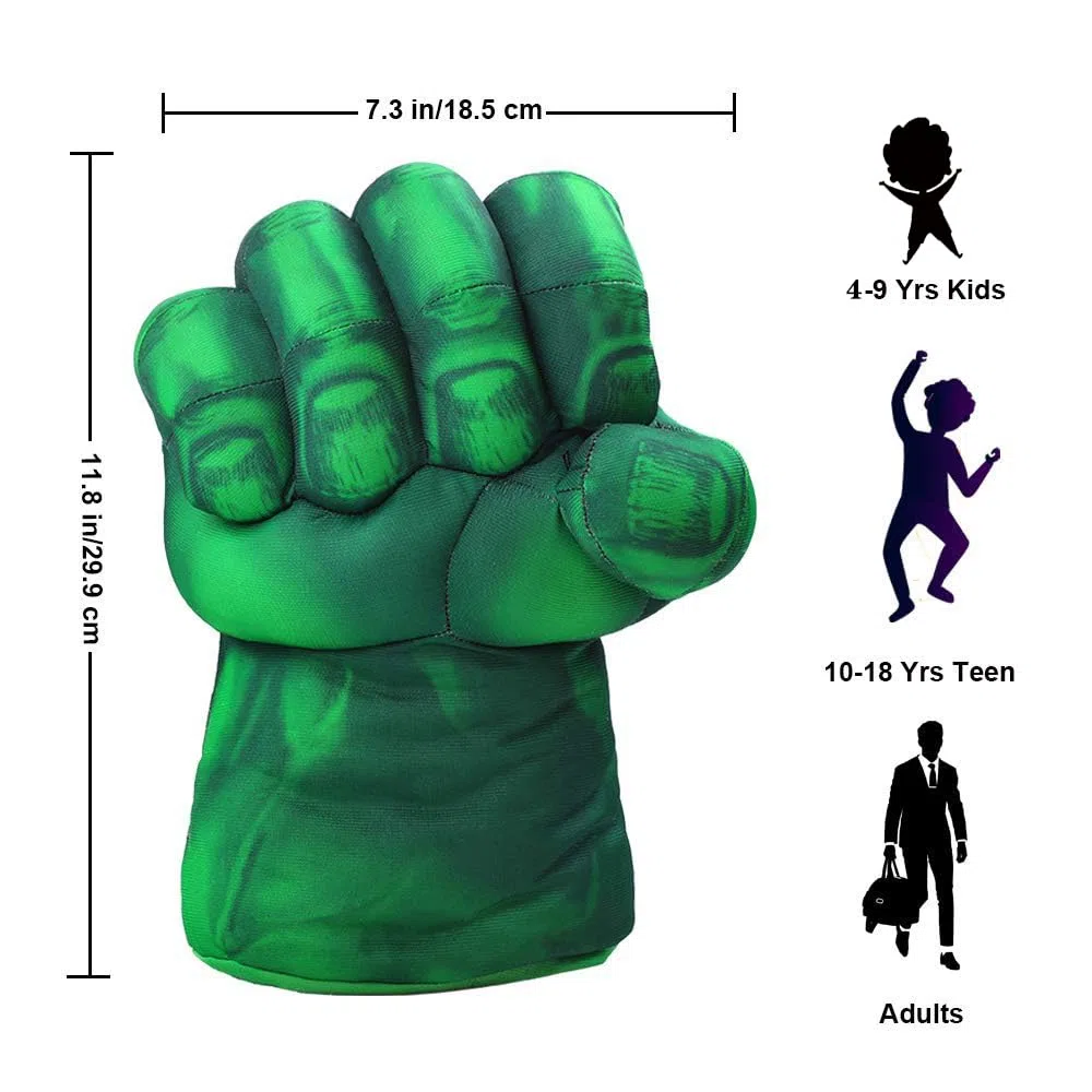 Gant de Superhero, Enfants Gants de Peluche Doux Main Super Héros Poing Jouet, Superhero pour garçon Fille Noël Halloween Cadeau d'anniversaire