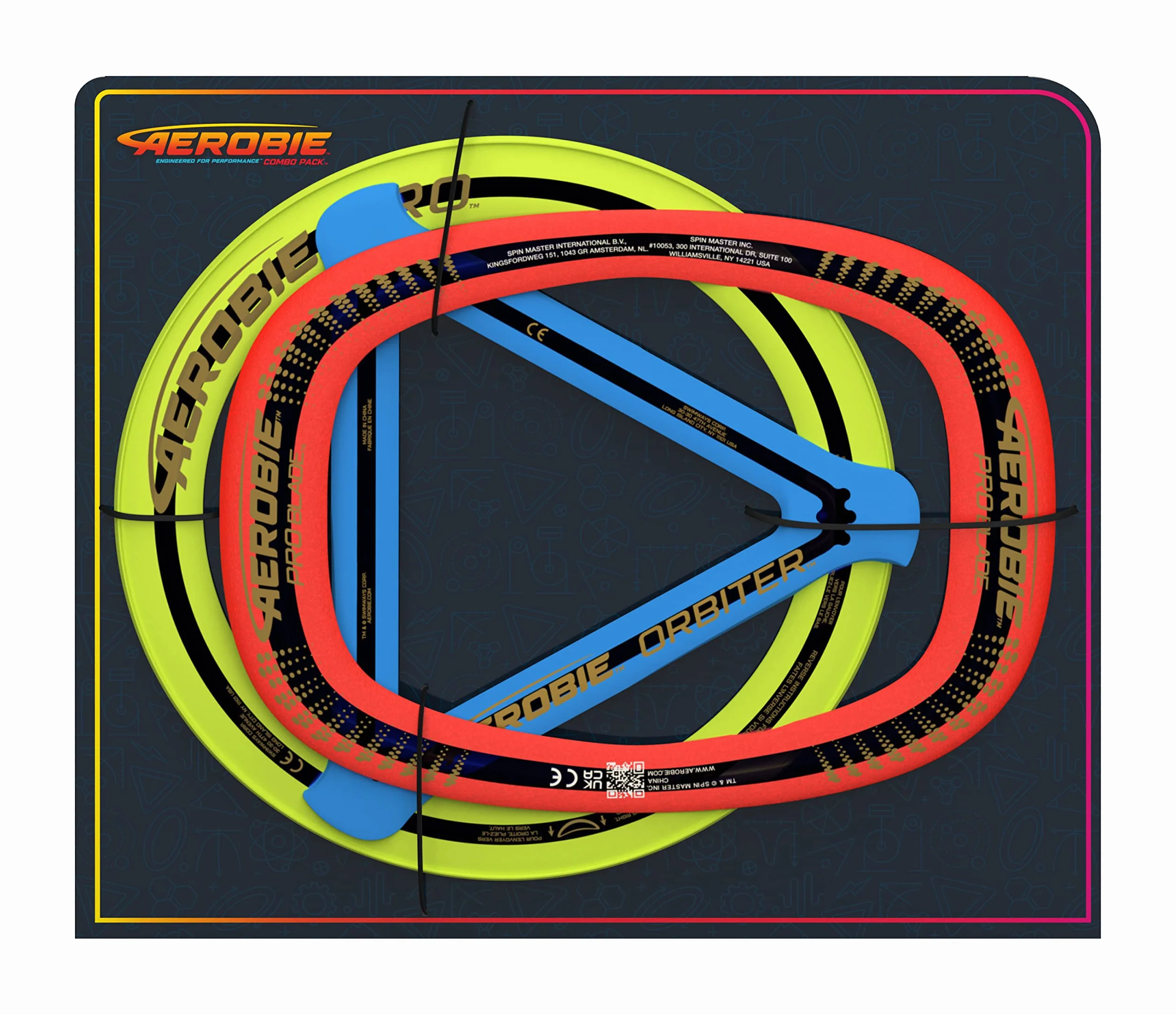 Aerobie 3 Anneaux Volants dans Un Pack combiné avec Pro Ring, Orbiter Boomerang et Pro Blade