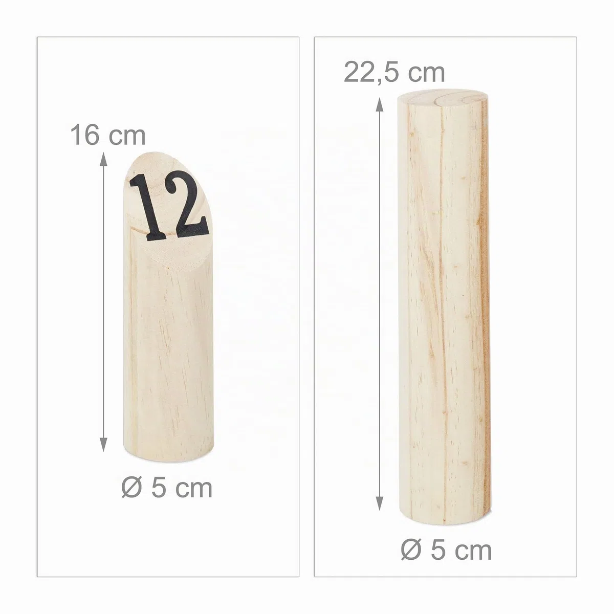 Relaxdays Kubb Viking Game, Finnish Tossing Game, Natural Wood, Outdoor Game, Adults & Children