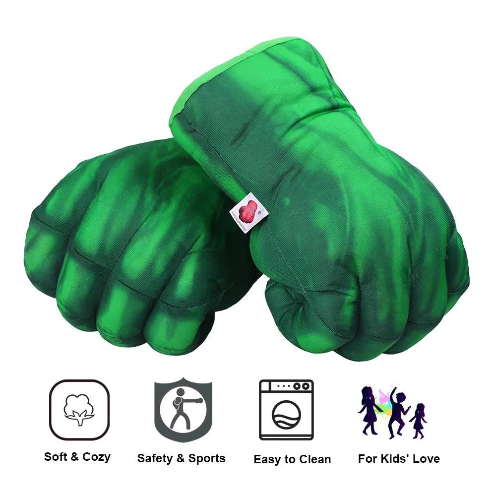 Gant de Superhero, Enfants Gants de Peluche Doux Main Super Héros Poing Jouet, Superhero pour garçon Fille Noël Halloween Cadeau d'anniversaire