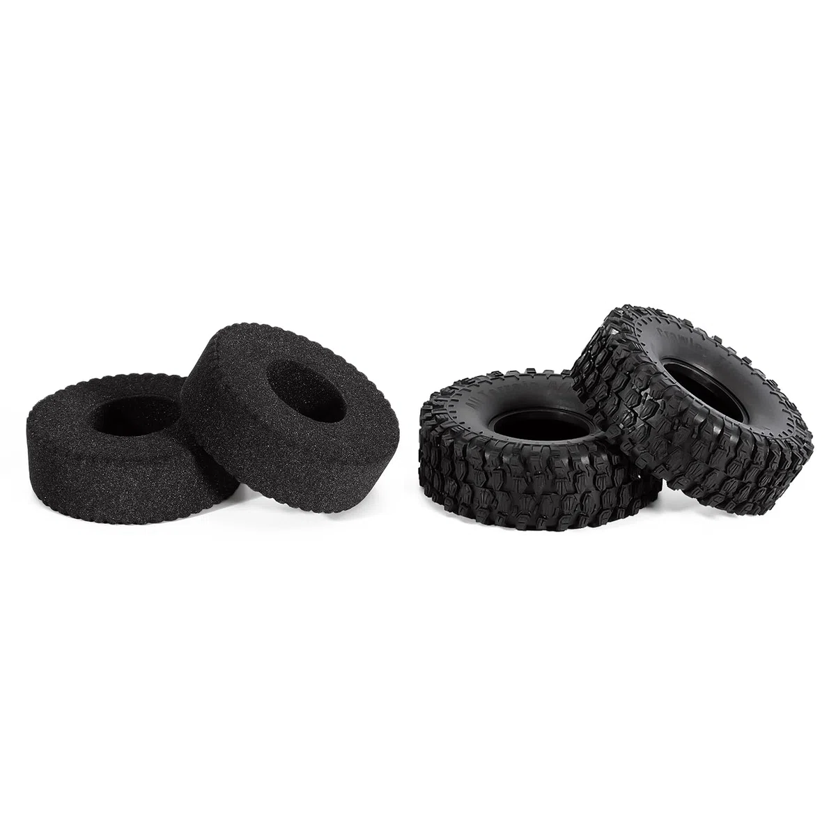 INJORA 1.9 Pneus Crawler 120 * 42mm Pneus de Roue Tout Terrain en Caoutchouc pour 1/10 RC Rock Crawler Voiture VS4-10 Redcat Gen 8 7 Pro SCX10 Pro FCX10