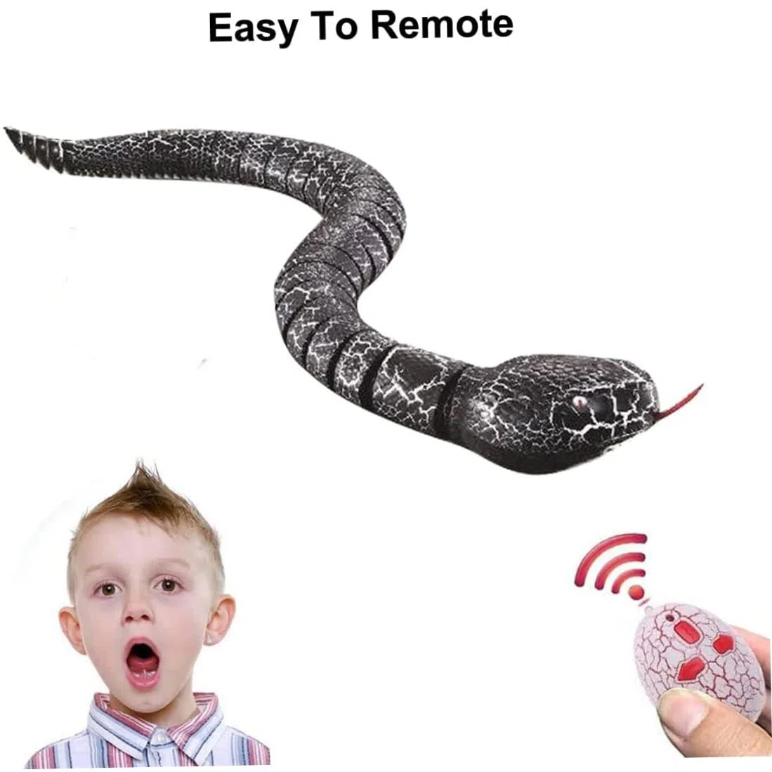 Jouet Serpent télécommandé réaliste de 16 Pouces, Rechargeable, pour Cadeau d'anniversaire, Halloween, Serpent Iguane réaliste, télécommandé
