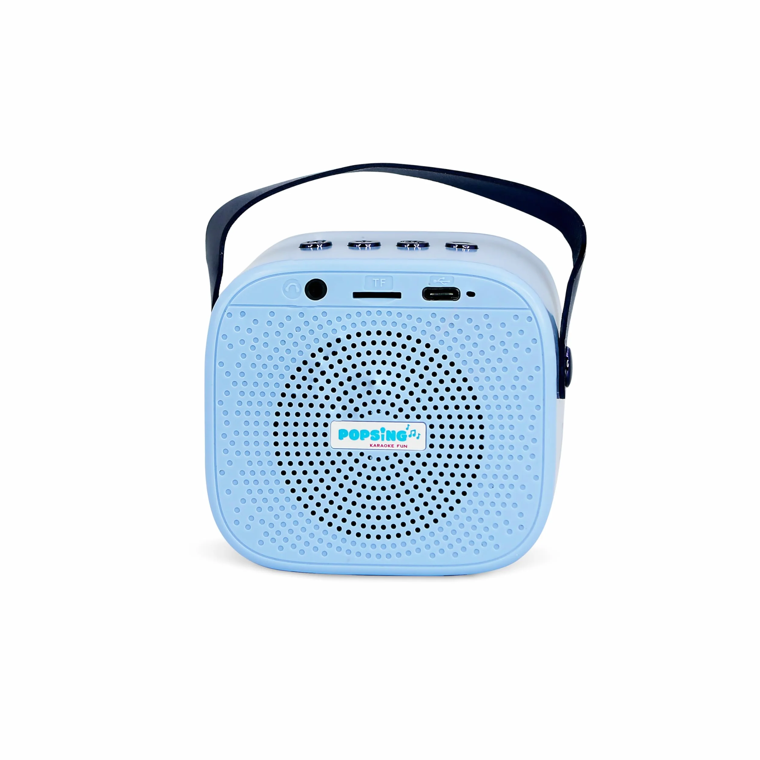 Bluey Mini Haut-Parleur de karaoké LED sans Fil avec Microphone Bluetooth, lumières changeantes de Couleur Bleue
