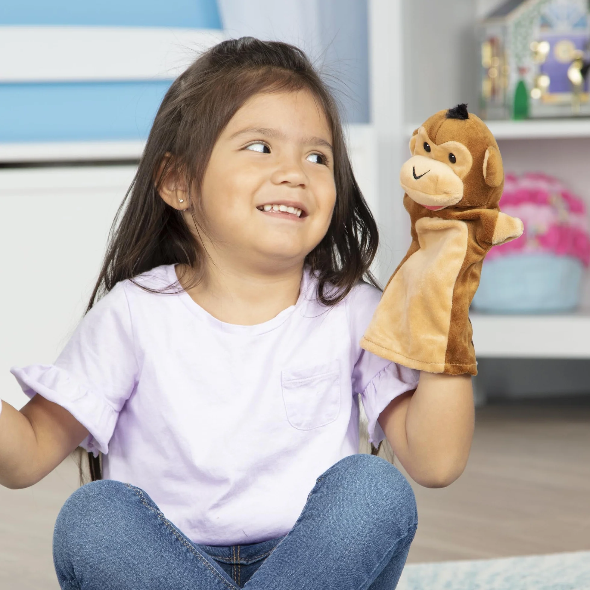 Melissa & Doug - 6 Marionnettes Thème Animaux Safari - Marionnettes À Mains pour Enfant - Peluche Jeu De Rôle - Jouet D'Activité, De Développement Et d'apprentissage - Cadeau Enfant 2 Ans Et +