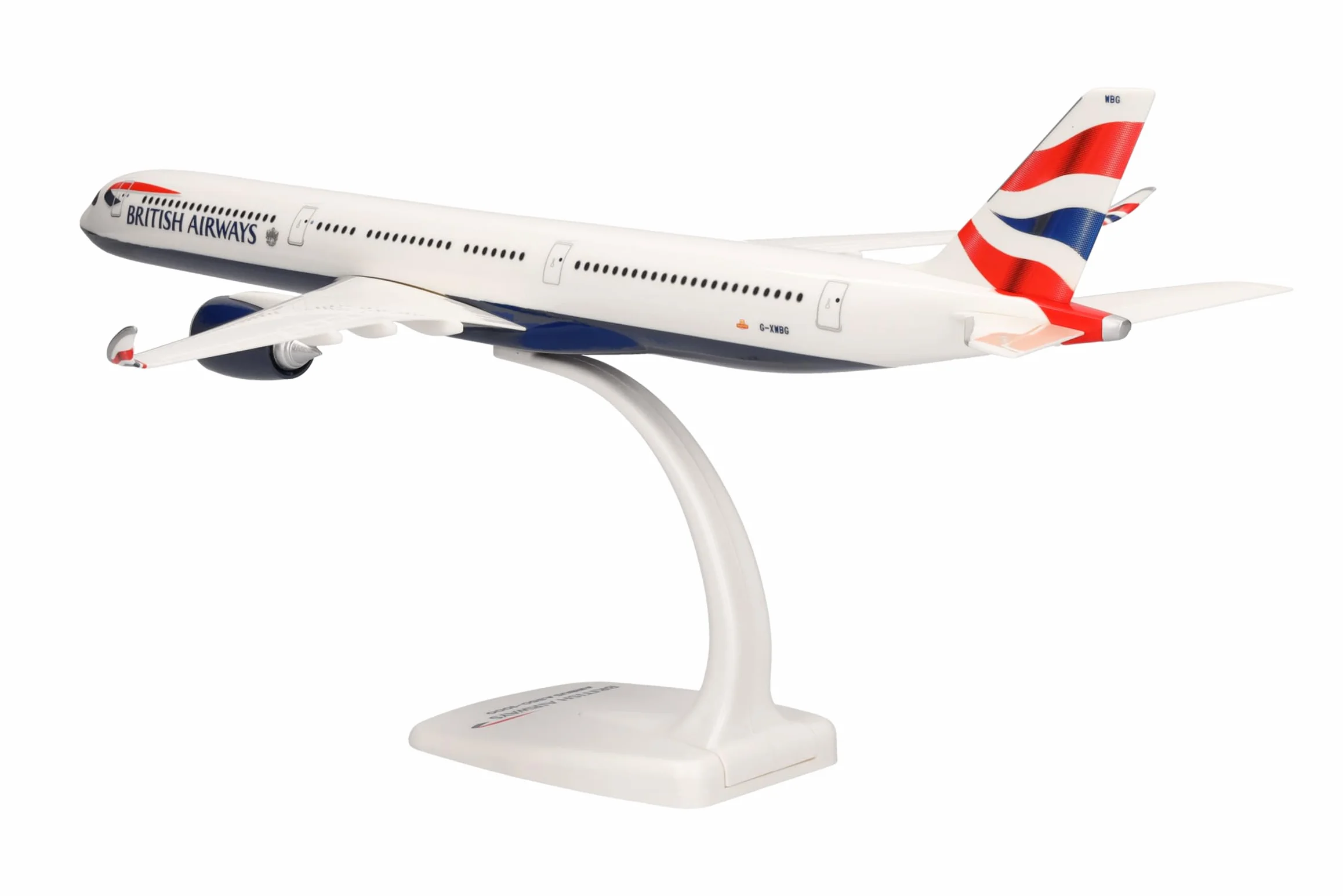 herpa Maquette Avion Boeing 737-800 British Airways Airbus A350-1000 – G-XWBG, echelle 1/200, Snap-fit Model, pièce de Collection, d'avion avec Support, Figurine Plastique