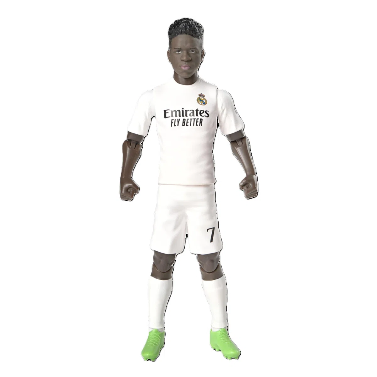 Megableu - Figurine Foot Vinicius - 20 cm - Grande Figurine Footballeur Réaliste & Articulée - Licence Officielle - 10 Points d’Articulation - Jouet Football Real Madrid - Idée Cadeau Fans Vinicius