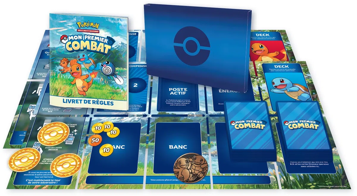 Pokémon: Mon Premier Combat – Salamèche et Carapuce du JCC Pokémon (kit de Lancement Contenant 2 Mini-Decks prêts à l’Emploi et des Accessoires)